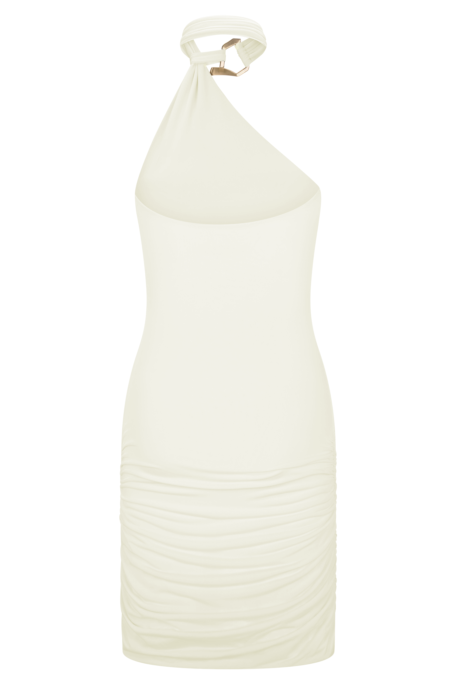Mariposa Slinky Halter Mini Dress - Ivory | MESHKI US Mariposa Slinky Halter Mini Dress - Ivory | MESHKI US