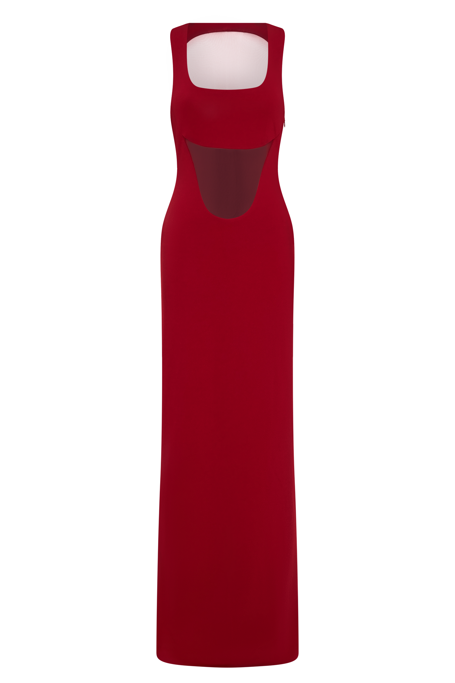 Marlon Crepe and Mesh Maxi Dress / Cherry Red | Meshki | XL Marlon Crepe and Mesh Maxi Dress / Cherry Red | Meshki | XL