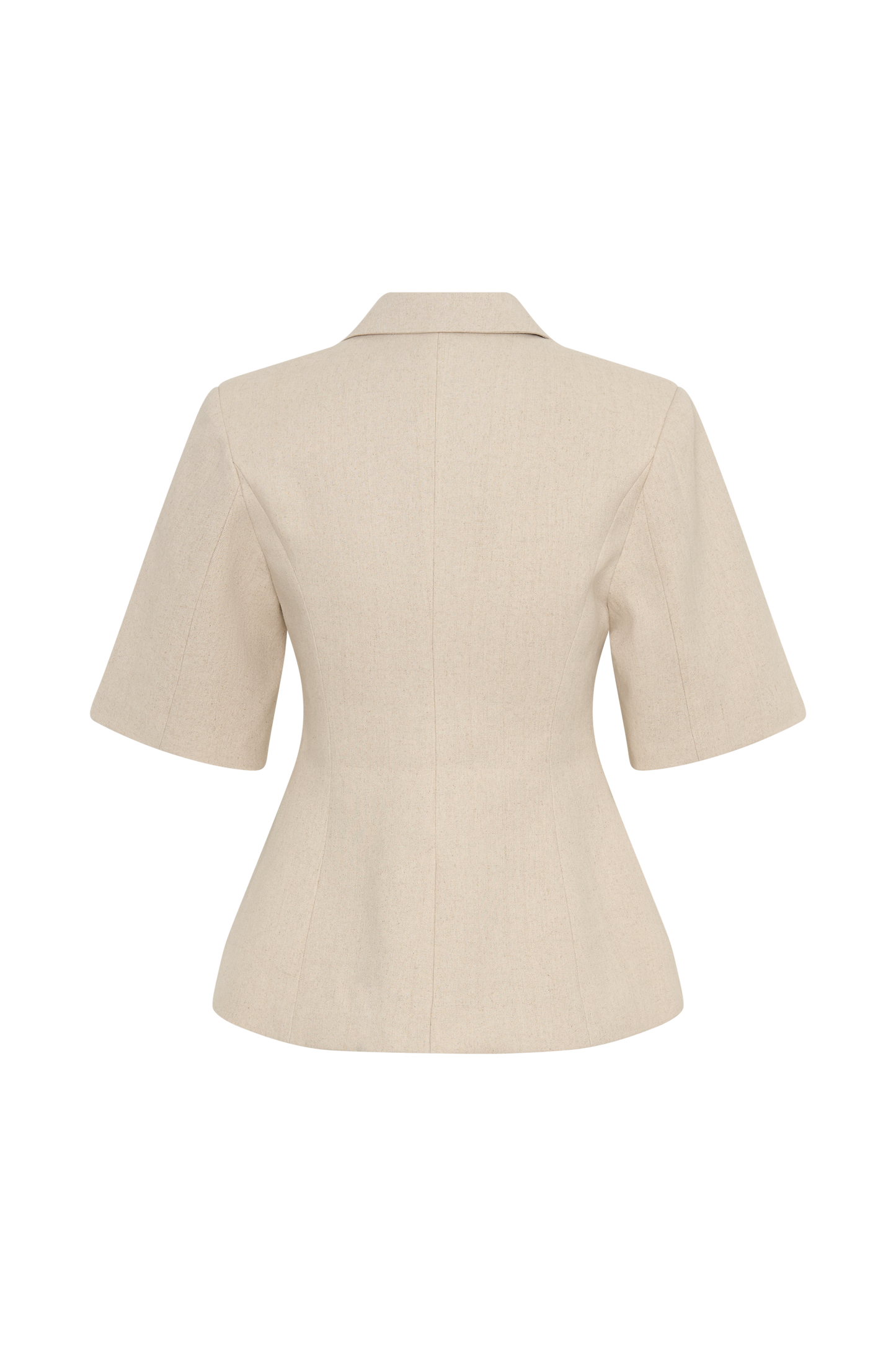 Martine Short Sleeve Linen Top - Natural