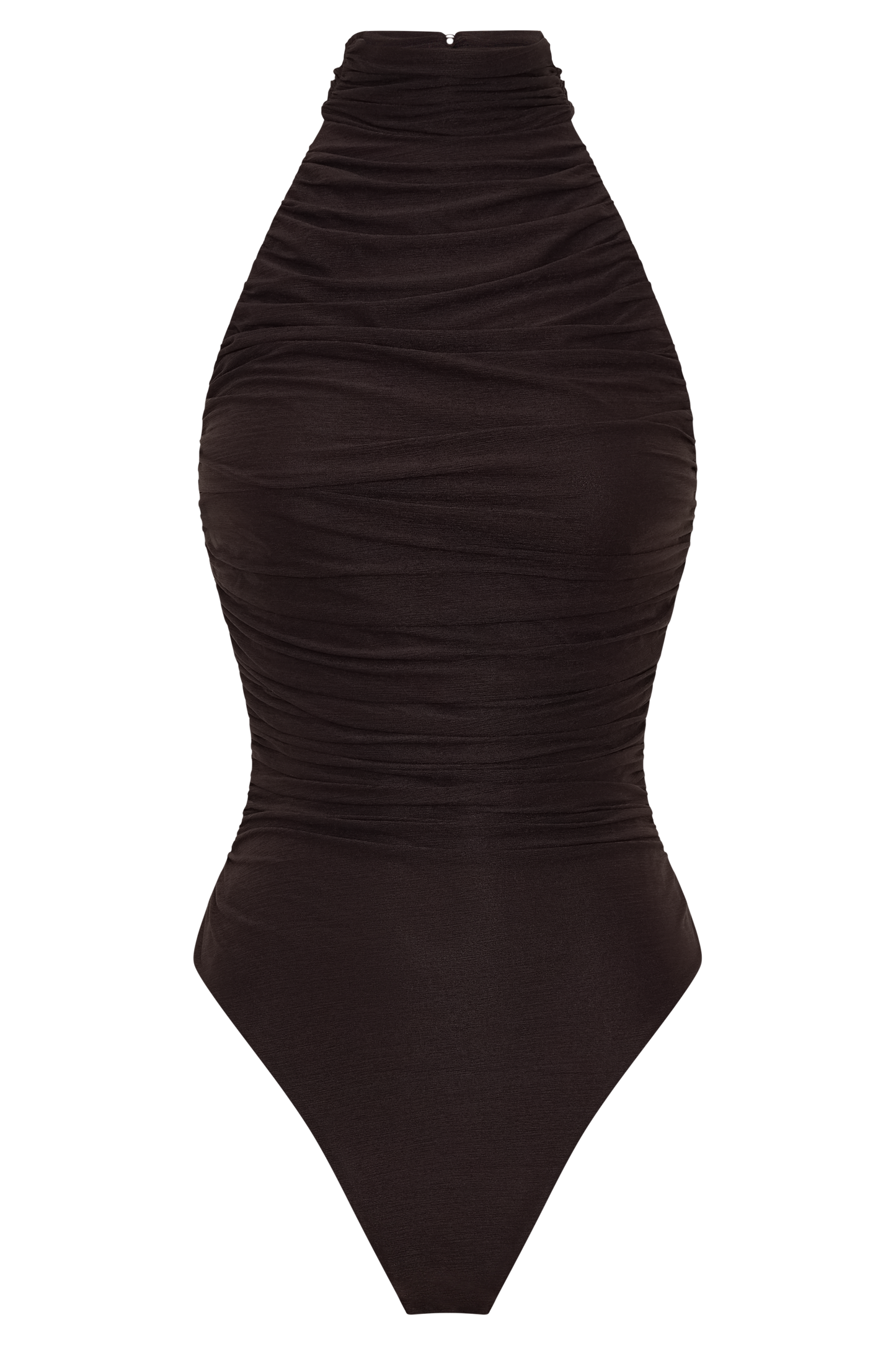 Matilda Ruched Mesh Bodysuit - Chocolate