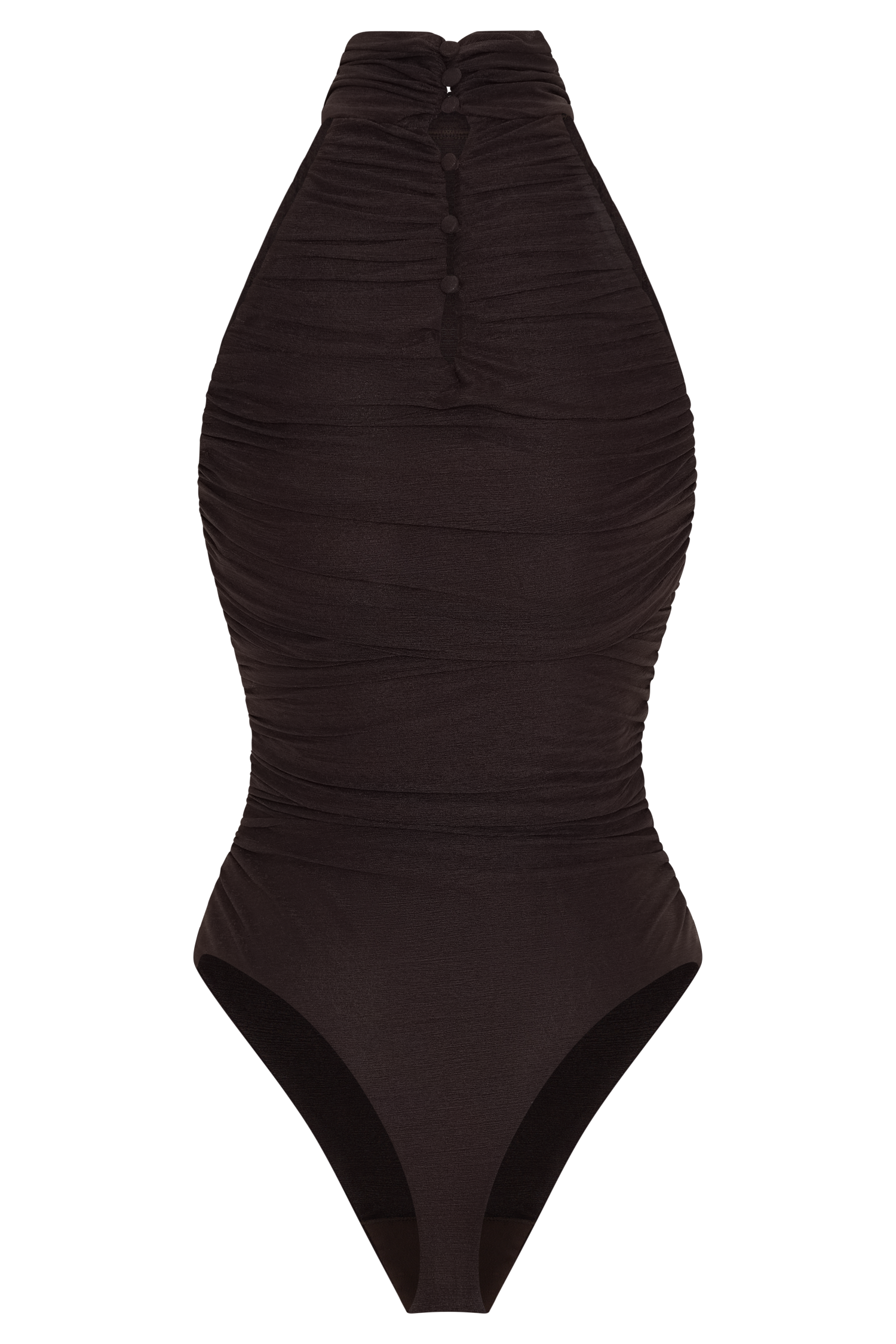 Matilda Ruched Mesh Bodysuit - Chocolate #8