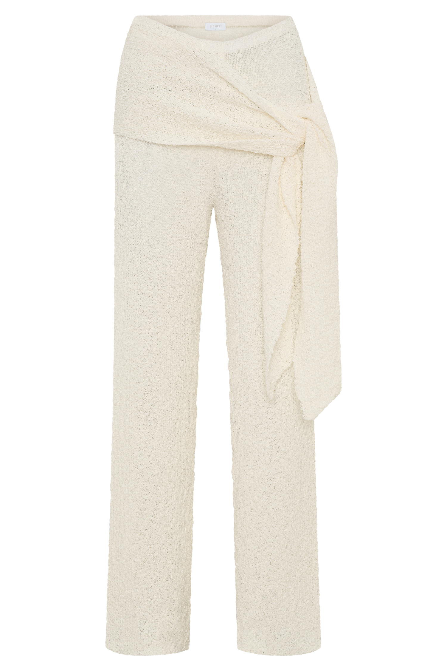 Mattais Boucle Knit Pants - Ivory | MESHKI US Mattais Boucle Knit Pants - Ivory | MESHKI US