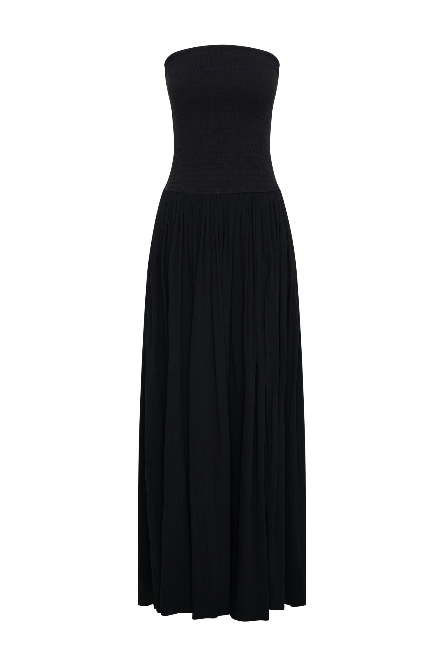 Maureen Cotton Shirring Maxi Dress - Black | MESHKI US Maureen Cotton Shirring Maxi Dress - Black | MESHKI US