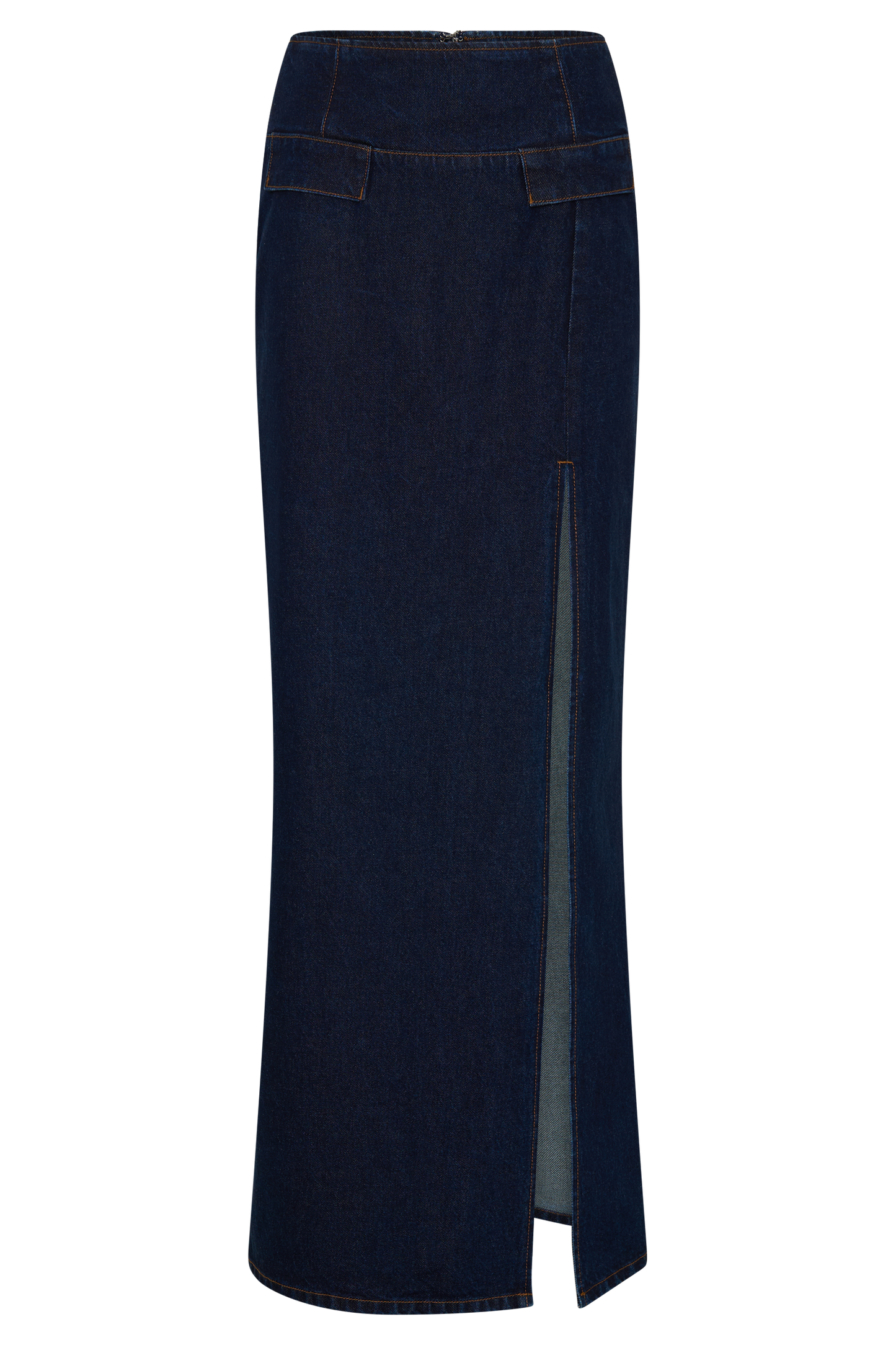 Maylena High Rise Denim Maxi Skirt - Indigo Blue