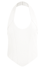 Meadow Corset Halter Top - White