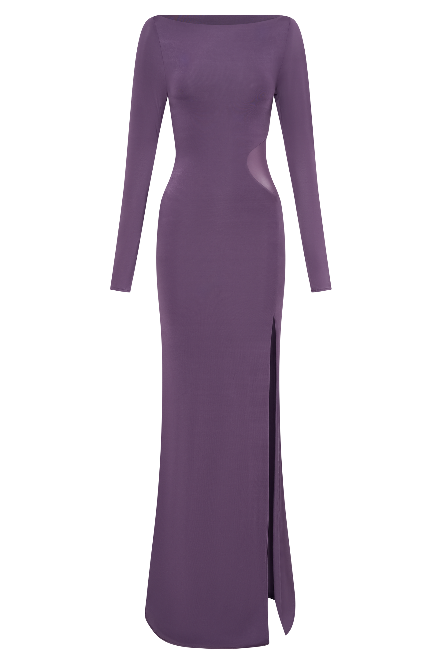 Megan Slinky And Mesh Maxi Dress - Purple