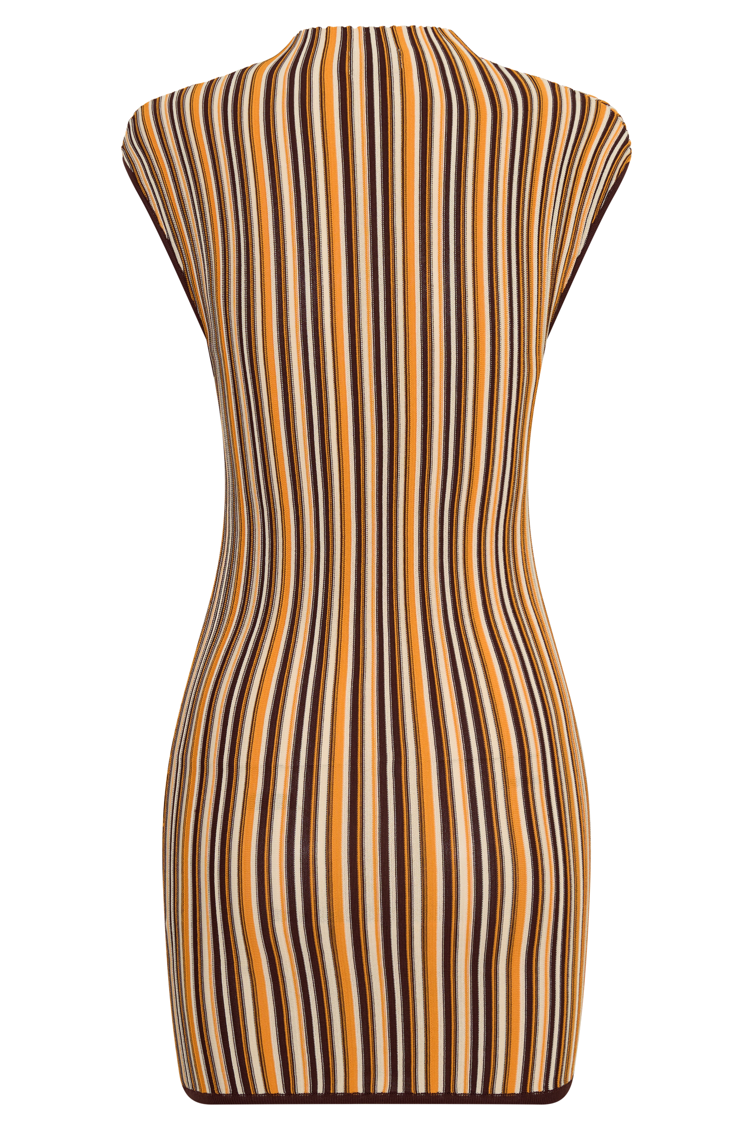 orange and brown striped dress Long occasion dress with red and orange stripes