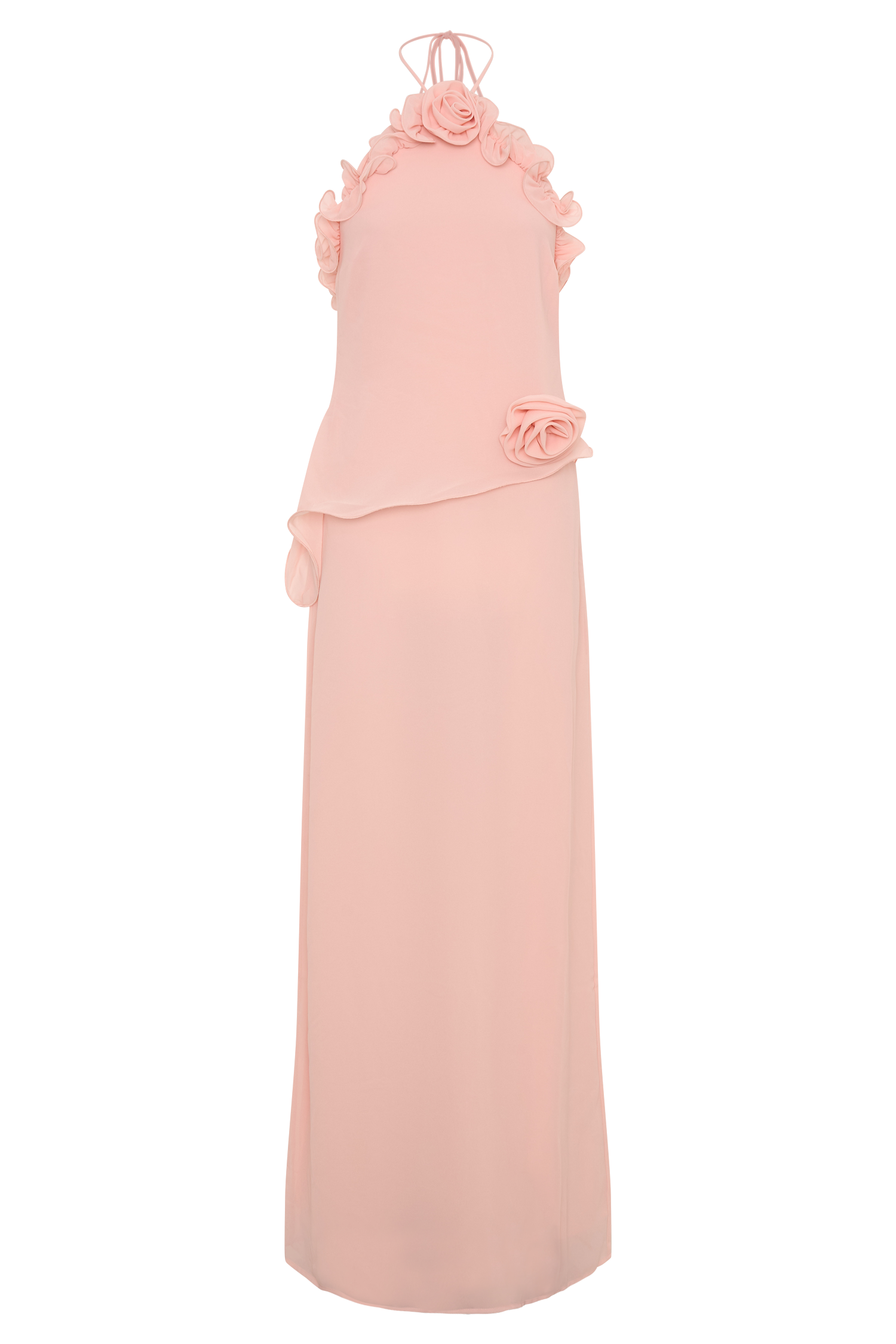 Melissa Chiffon Flower Maxi Dress / Baby Pink | MESHKI