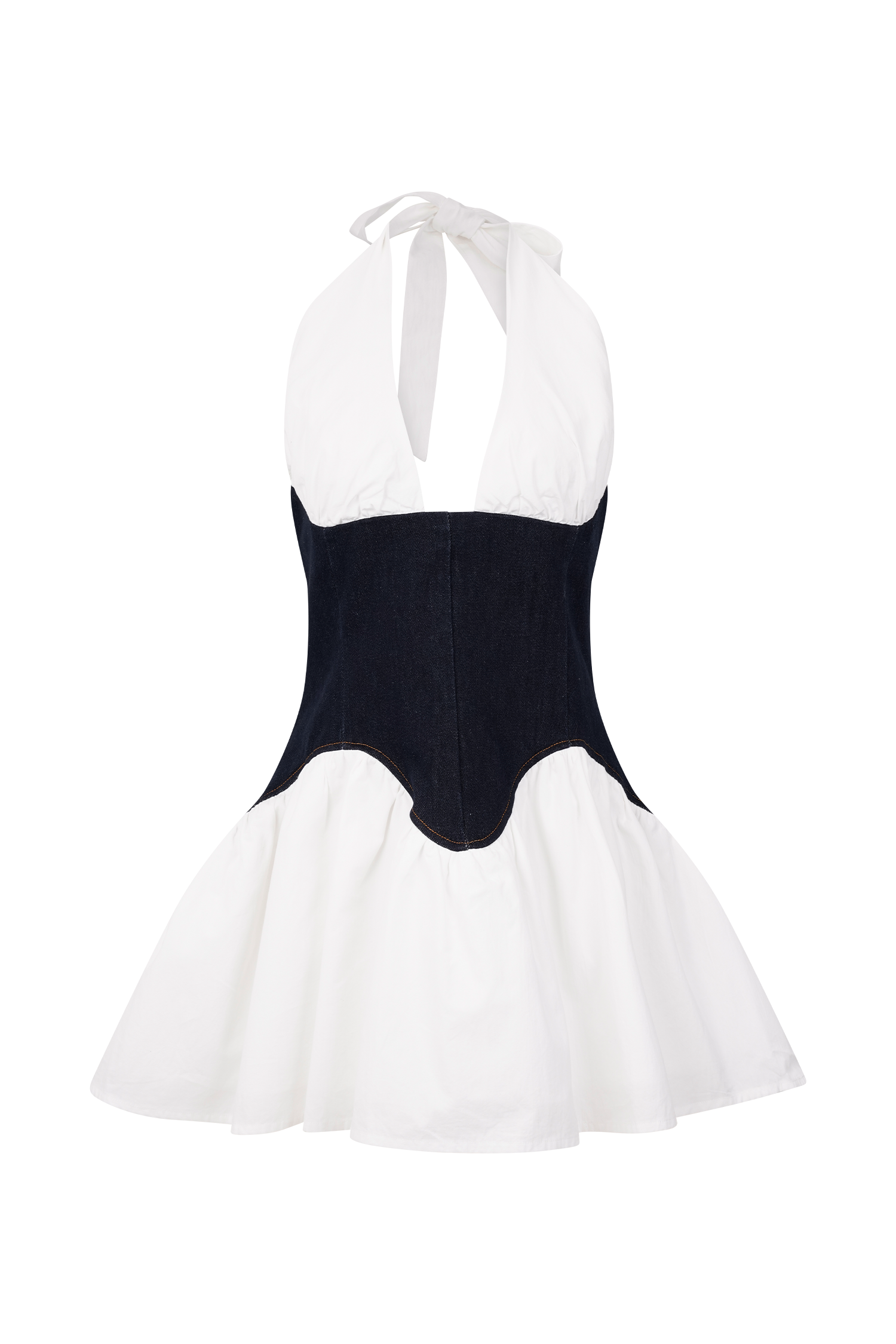 Merlyn Denim Cotton Mini Dress - Indigo Blue | MESHKI US Merlyn Denim Cotton Mini Dress - Indigo Blue | MESHKI US