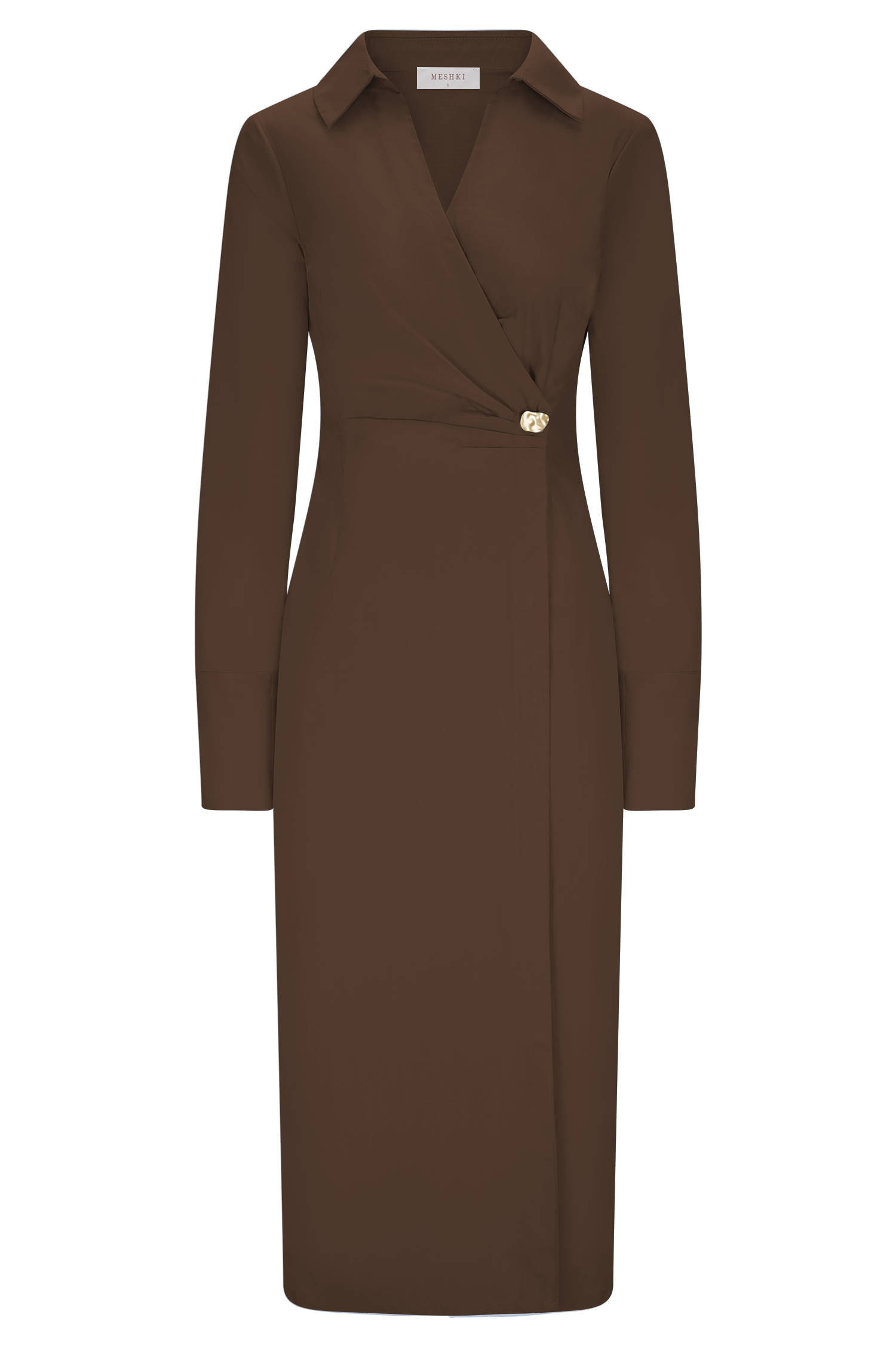 Mikaila Asymmetric Shirt Dress - Dark Chocolate | MESHKI US Mikaila Asymmetric Shirt Dress - Dark Chocolate | MESHKI US