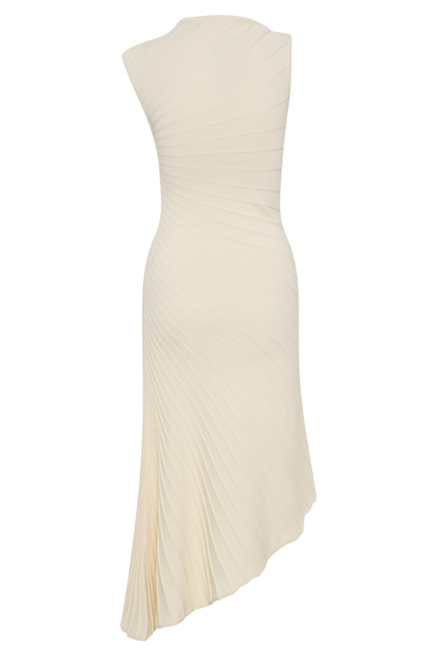 Milasandra Pleated Knit Dress - Ivory | MESHKI US Milasandra Pleated Knit Dress - Ivory | MESHKI US