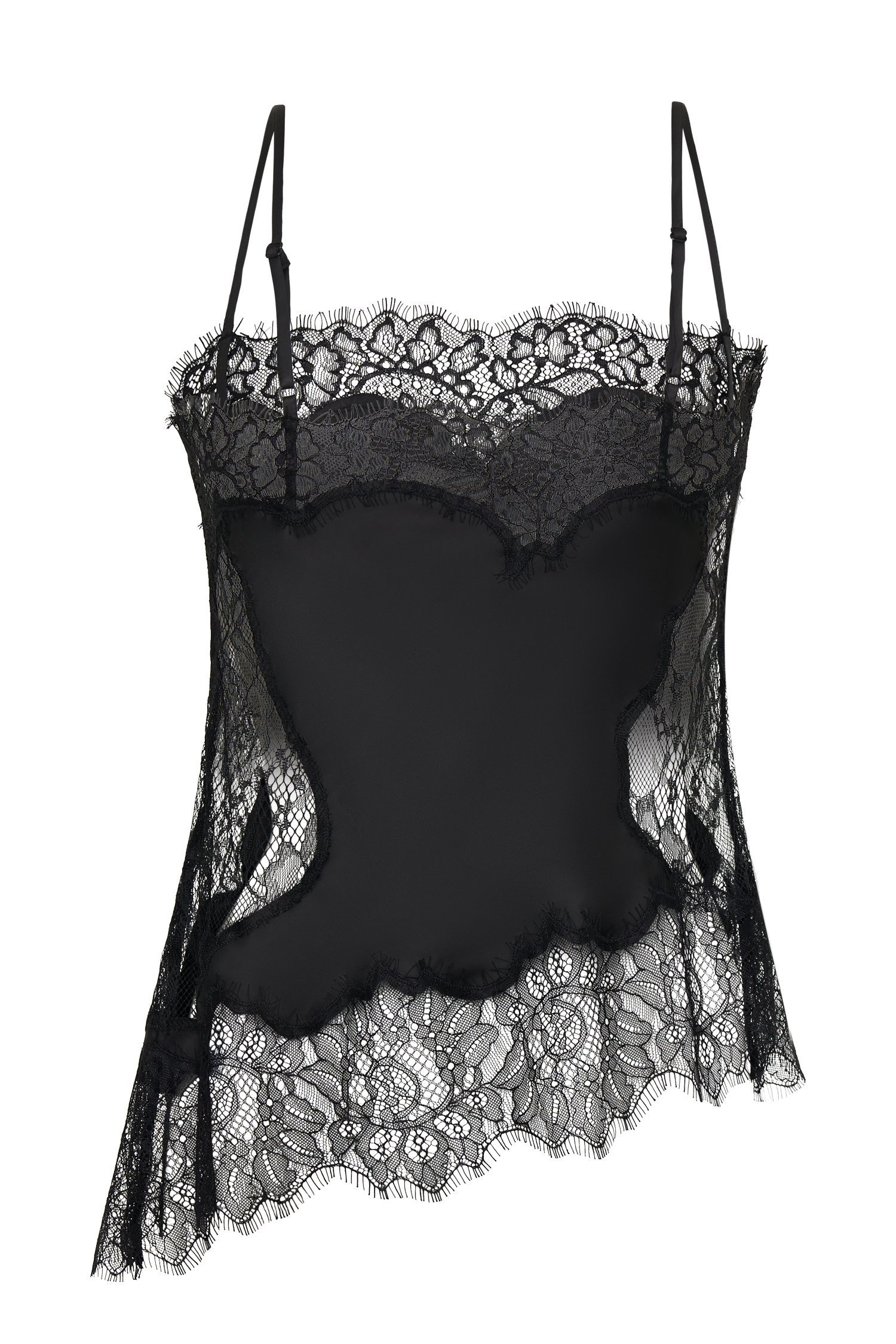 Miriam Satin & Lace Camisole - Black #8