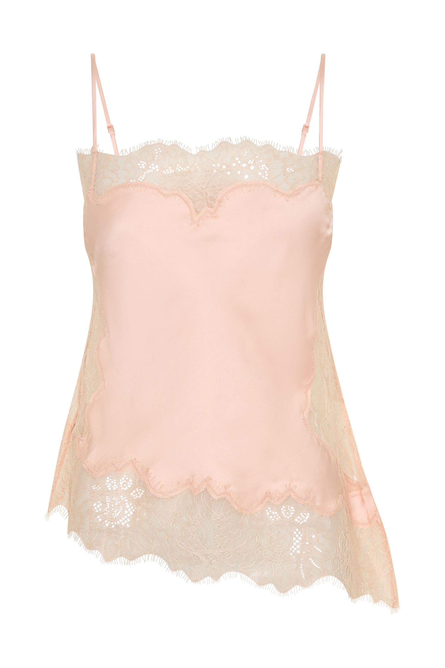 Miriam Satin & Lace Camisole - Peach #11