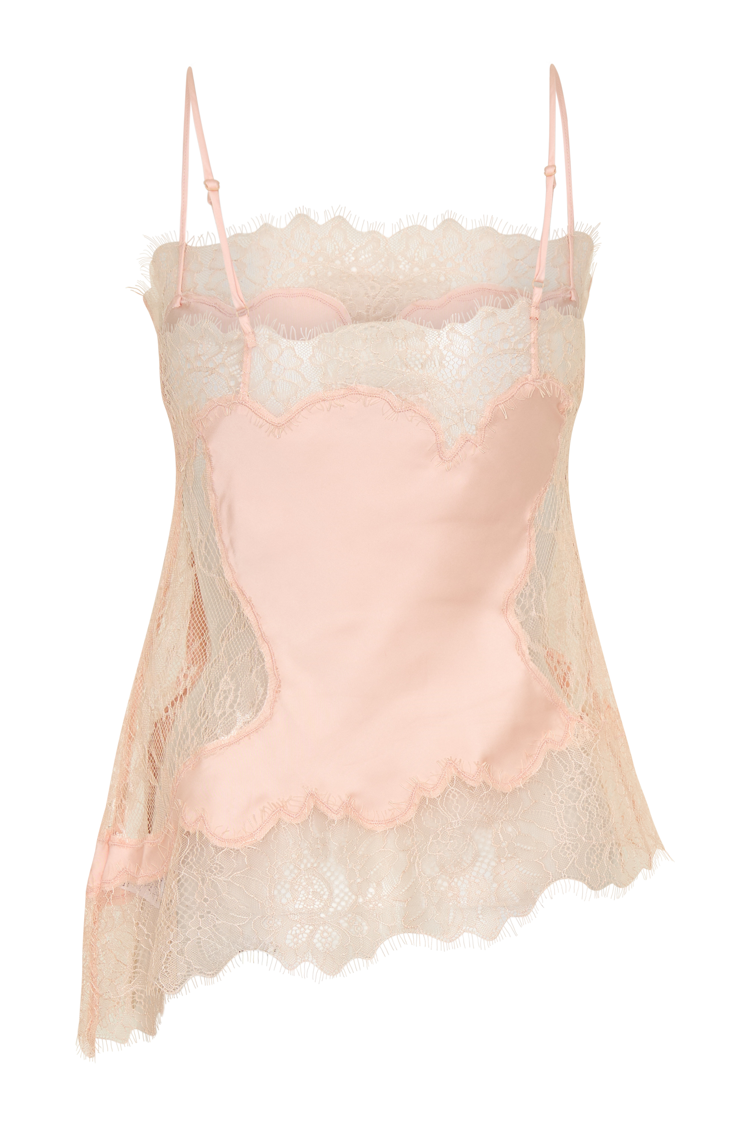 Miriam Satin & Lace Camisole - Peach #10