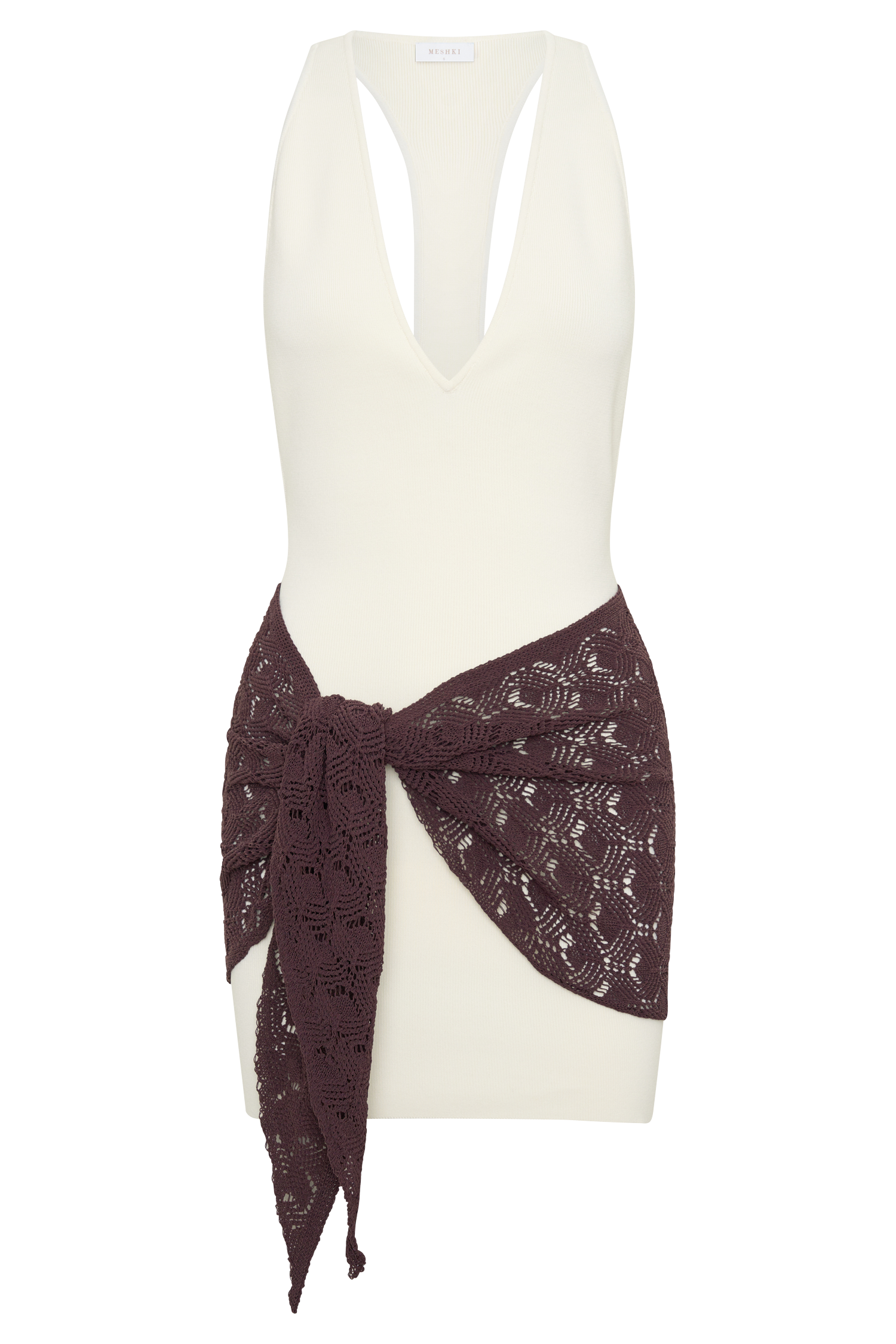 crochet overlay mini dress White Mark Women's Crochet Lace Overlay Mini Dress