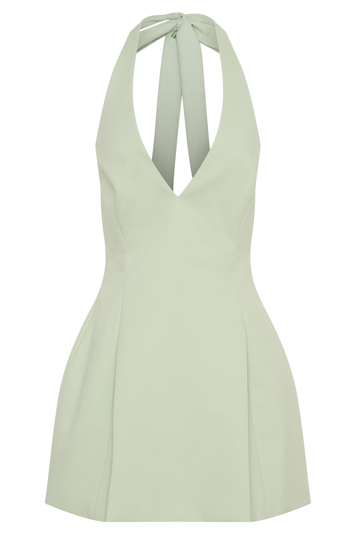 Nelly Halter Neck Cotton Mini Dress - Sage | MESHKI US Nelly Halter Neck Cotton Mini Dress - Sage | MESHKI US