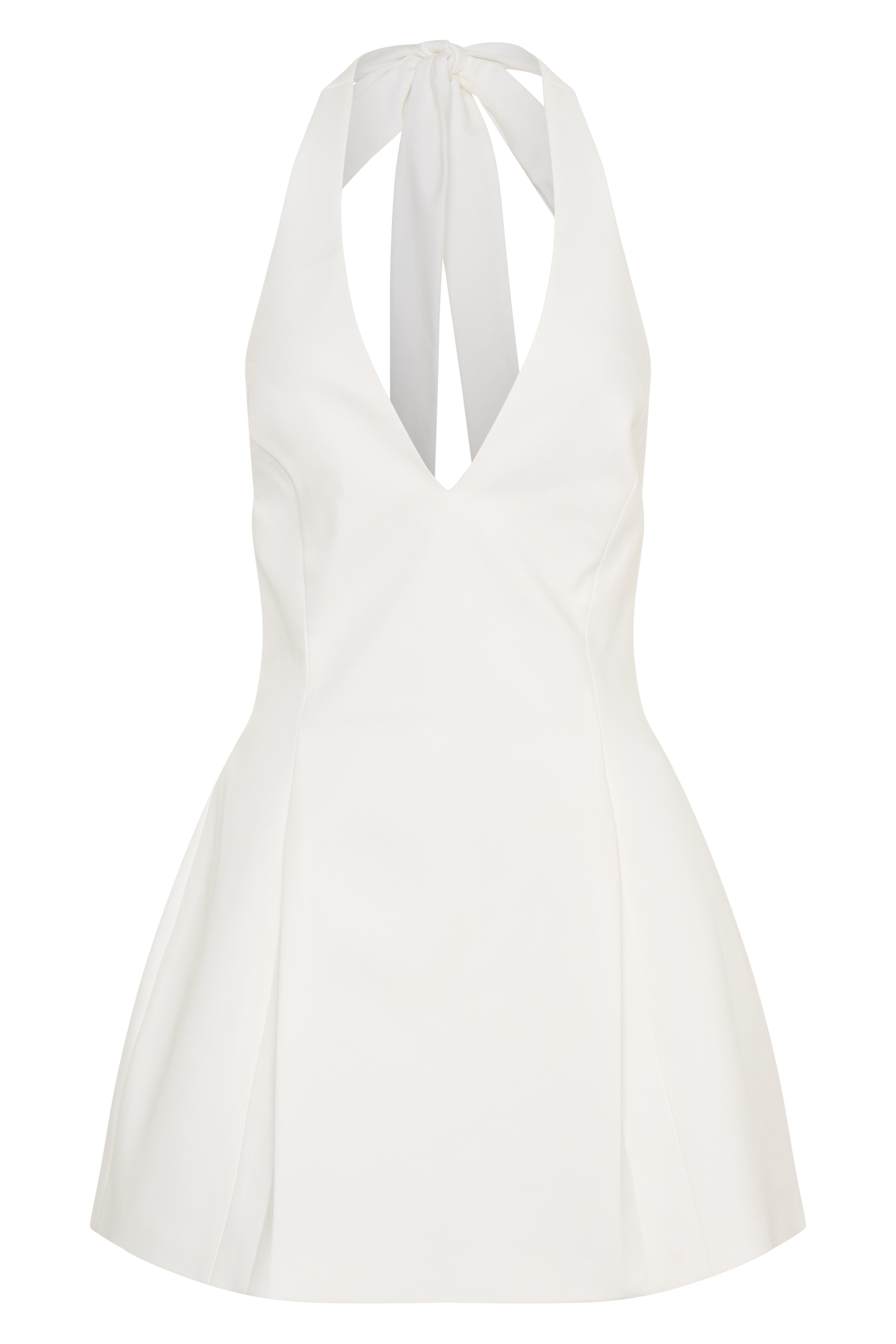 Nelly Halter Neck Cotton Mini Dress - White | MESHKI US Nelly Halter Neck Cotton Mini Dress - White | MESHKI US