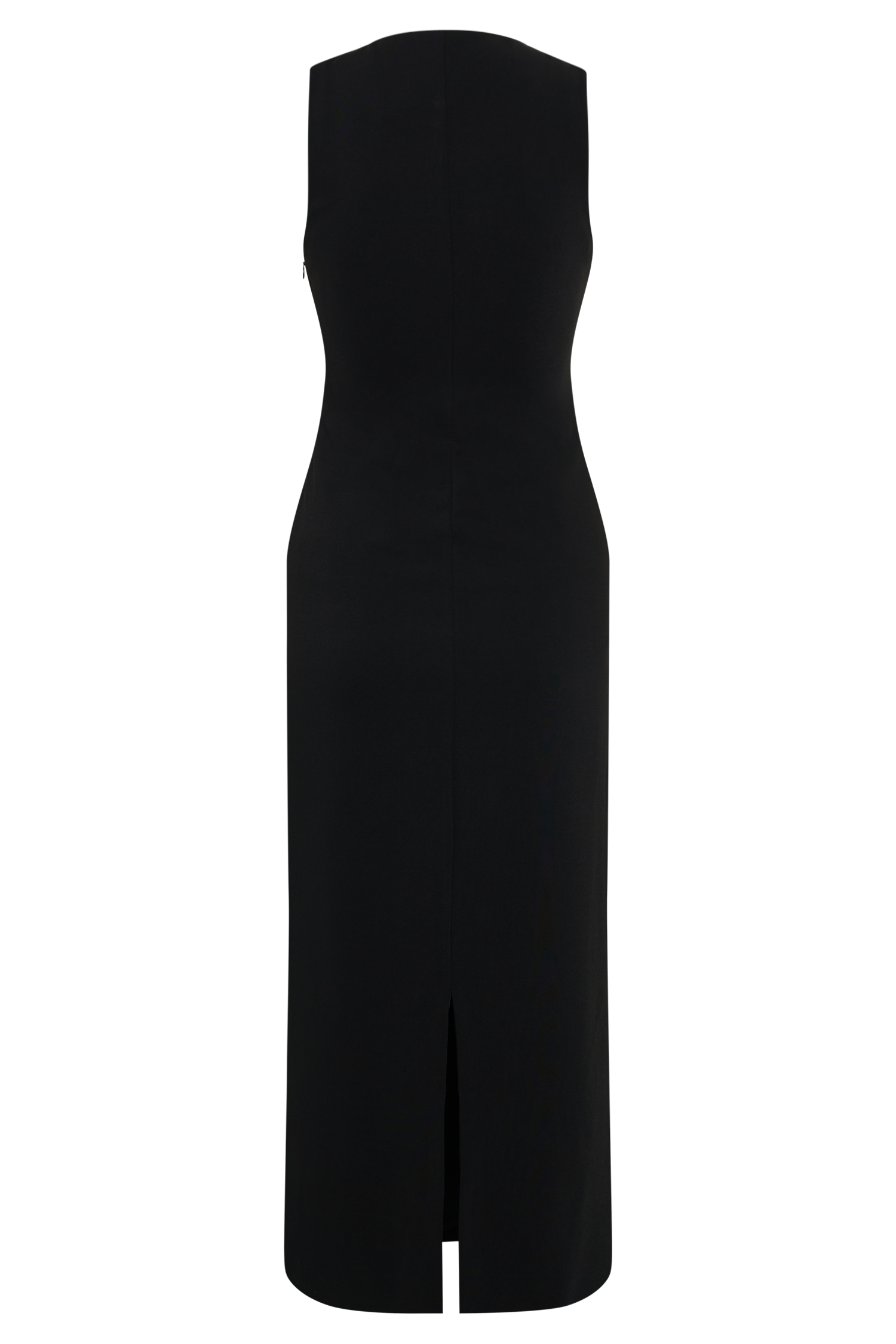 Norah Sleeveless Crepe Midi Dress - Black | MESHKI US Norah Sleeveless Crepe Midi Dress - Black | MESHKI US