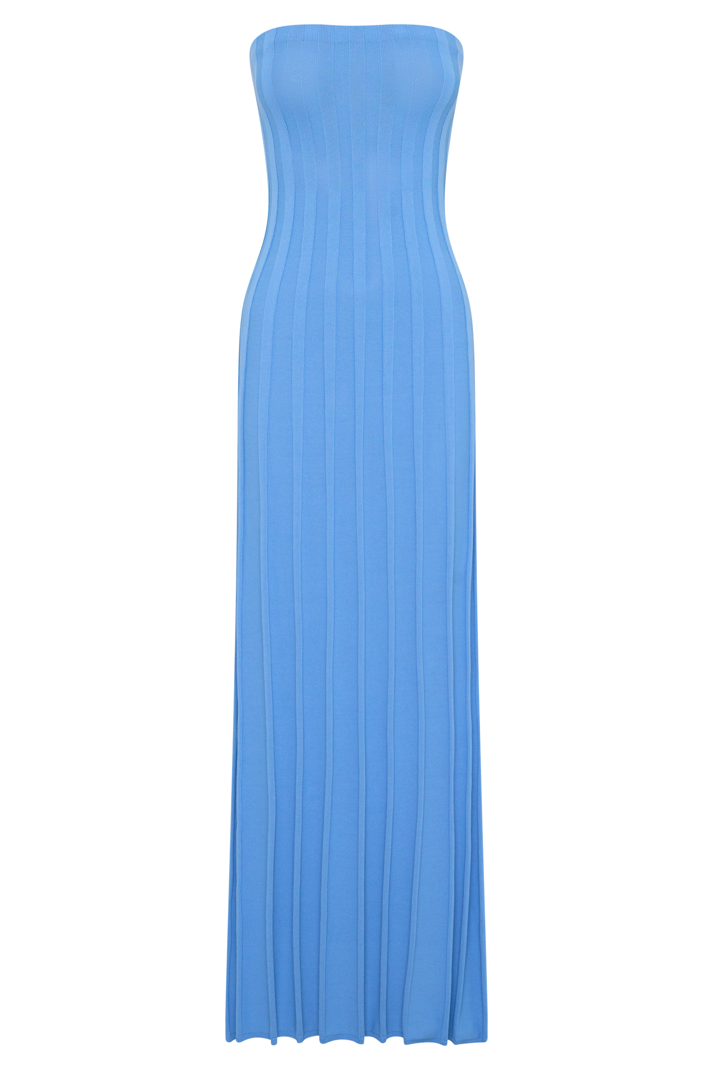 Pia Ribbed Strapless Maxi Dress - Periwinkle