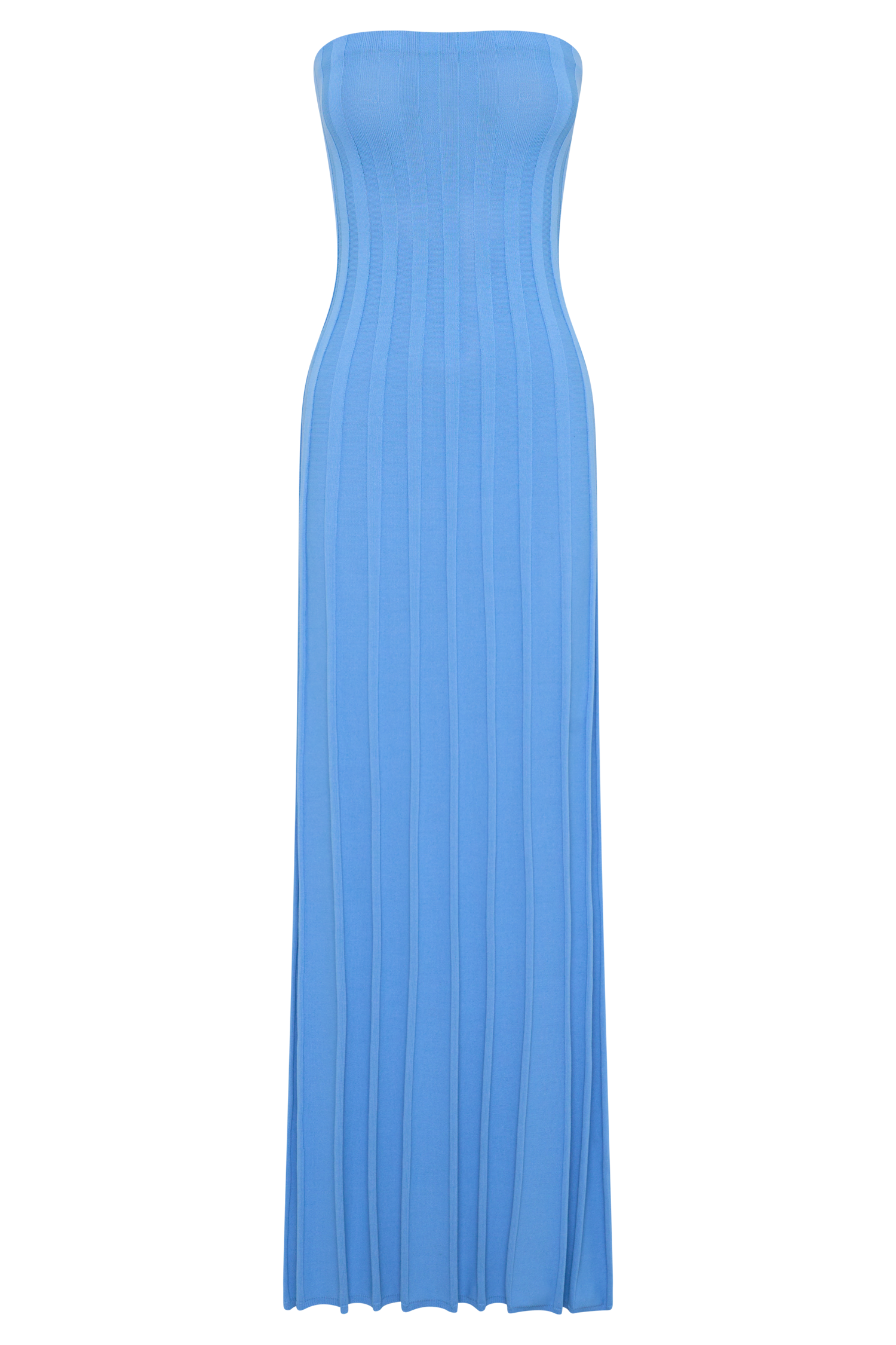 Pia Ribbed Strapless Maxi Dress - Periwinkle #9