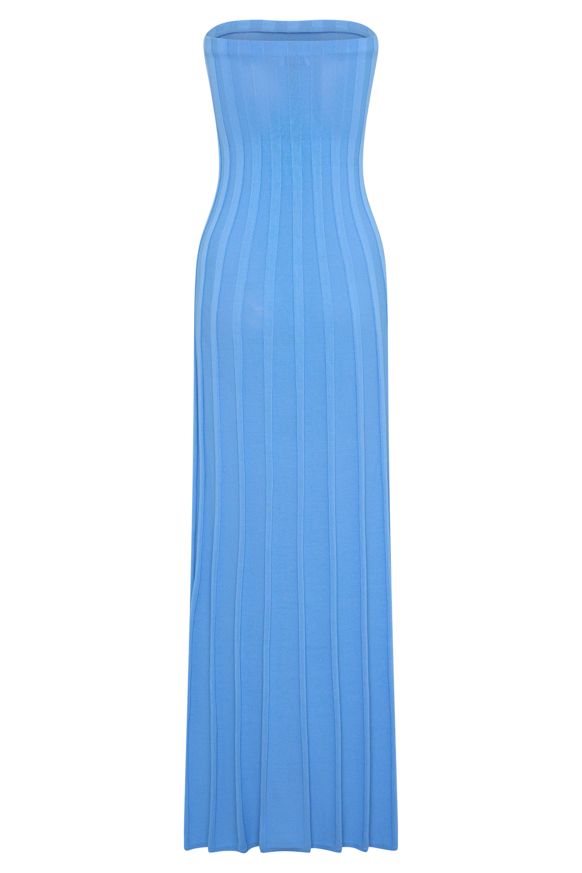 Pia Ribbed Strapless Maxi Dress - Periwinkle