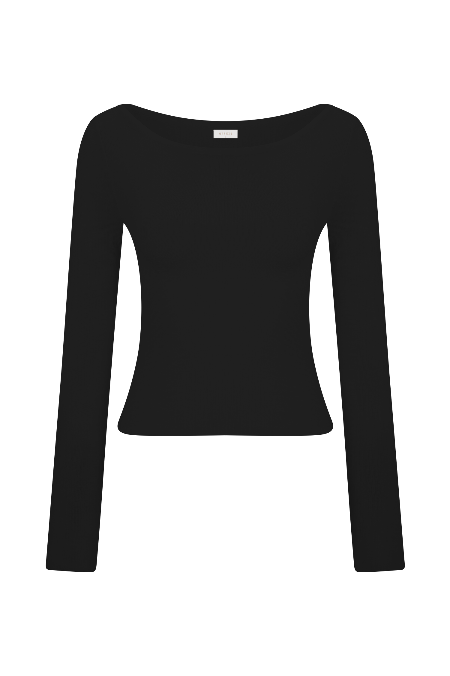Paedyn Merino Wool Ribbed Long Sleeve Top - Black #9