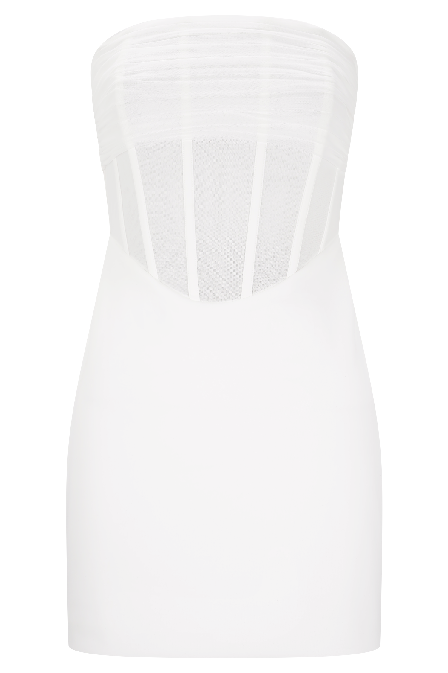 Palmer Mesh Corset Mini Dress - Ivory #9