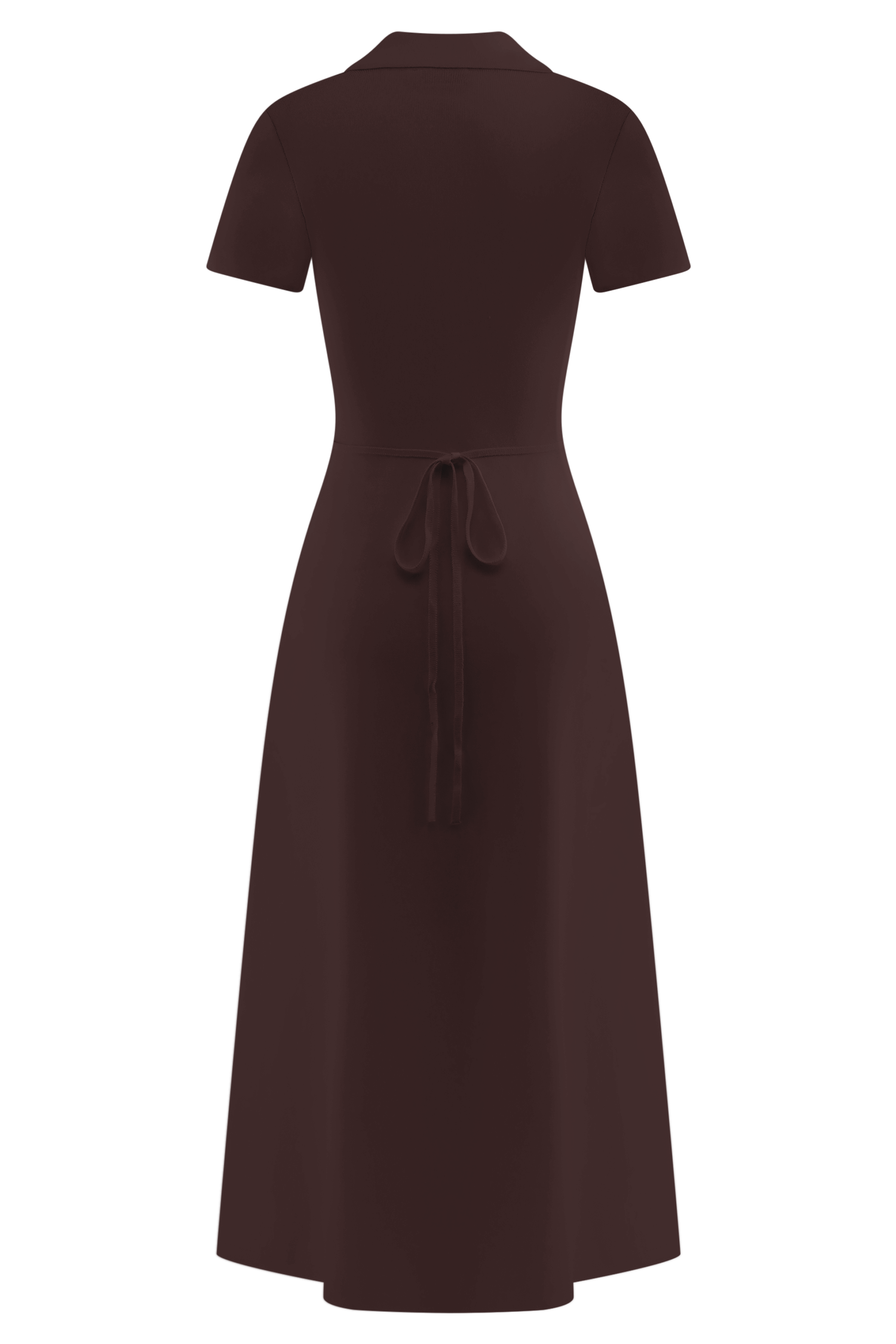 Pearson Short Sleeve Knit Midi Dress - Chocolate | MESHKI US Pearson Short Sleeve Knit Midi Dress - Chocolate | MESHKI US
