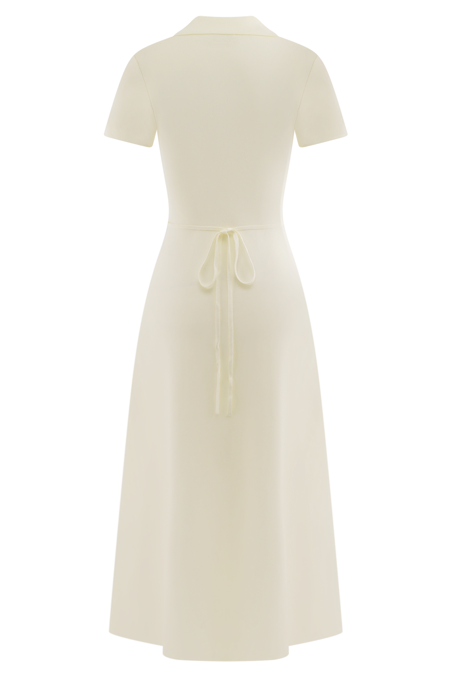 Pearson Short Sleeve Knit Midi Dress - Ivory | MESHKI US Pearson Short Sleeve Knit Midi Dress - Ivory | MESHKI US