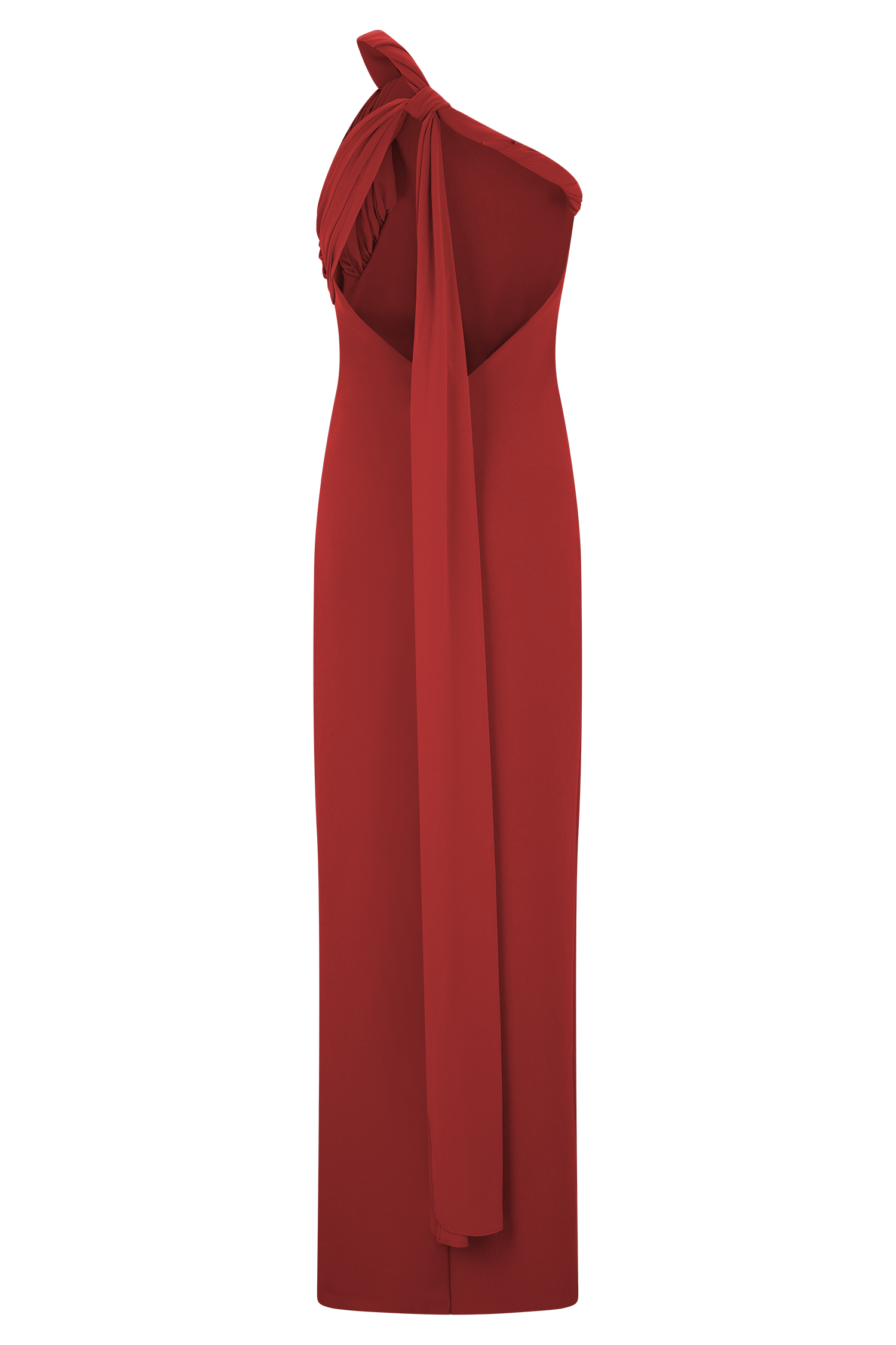 Philippa Knotted Crepe Maxi Dress - Ruby #10