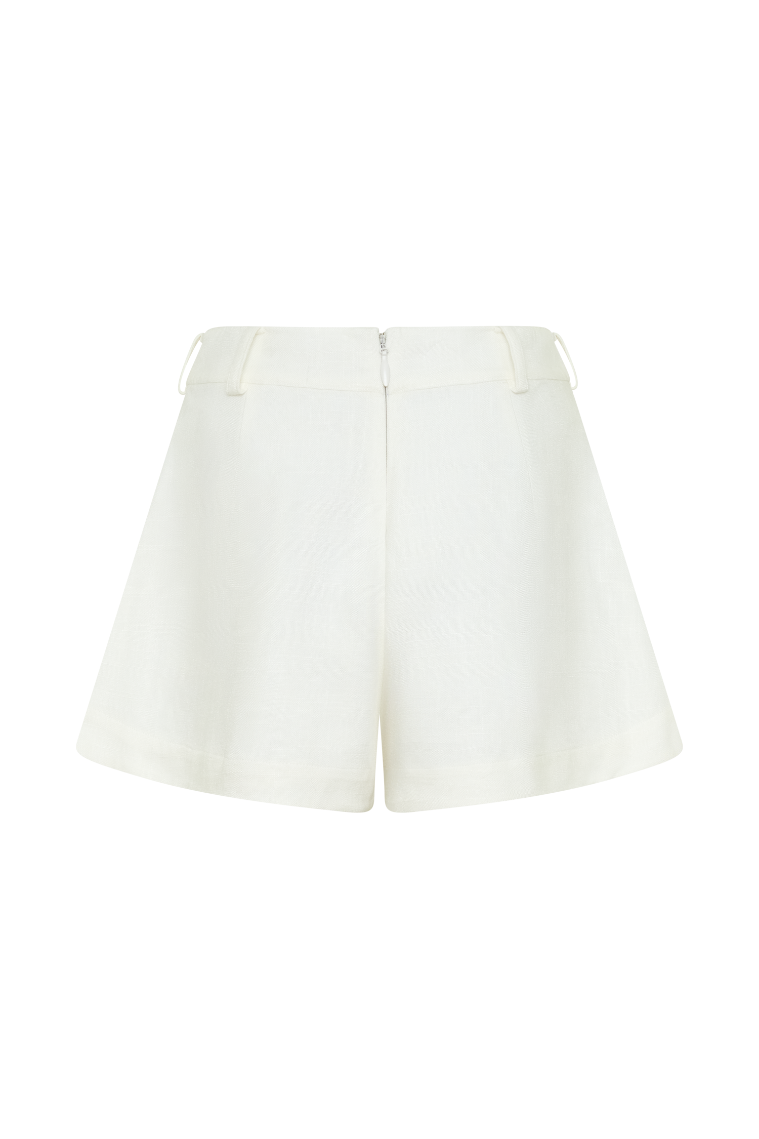 Piper Linen Flare Shorts / White | MESHKI