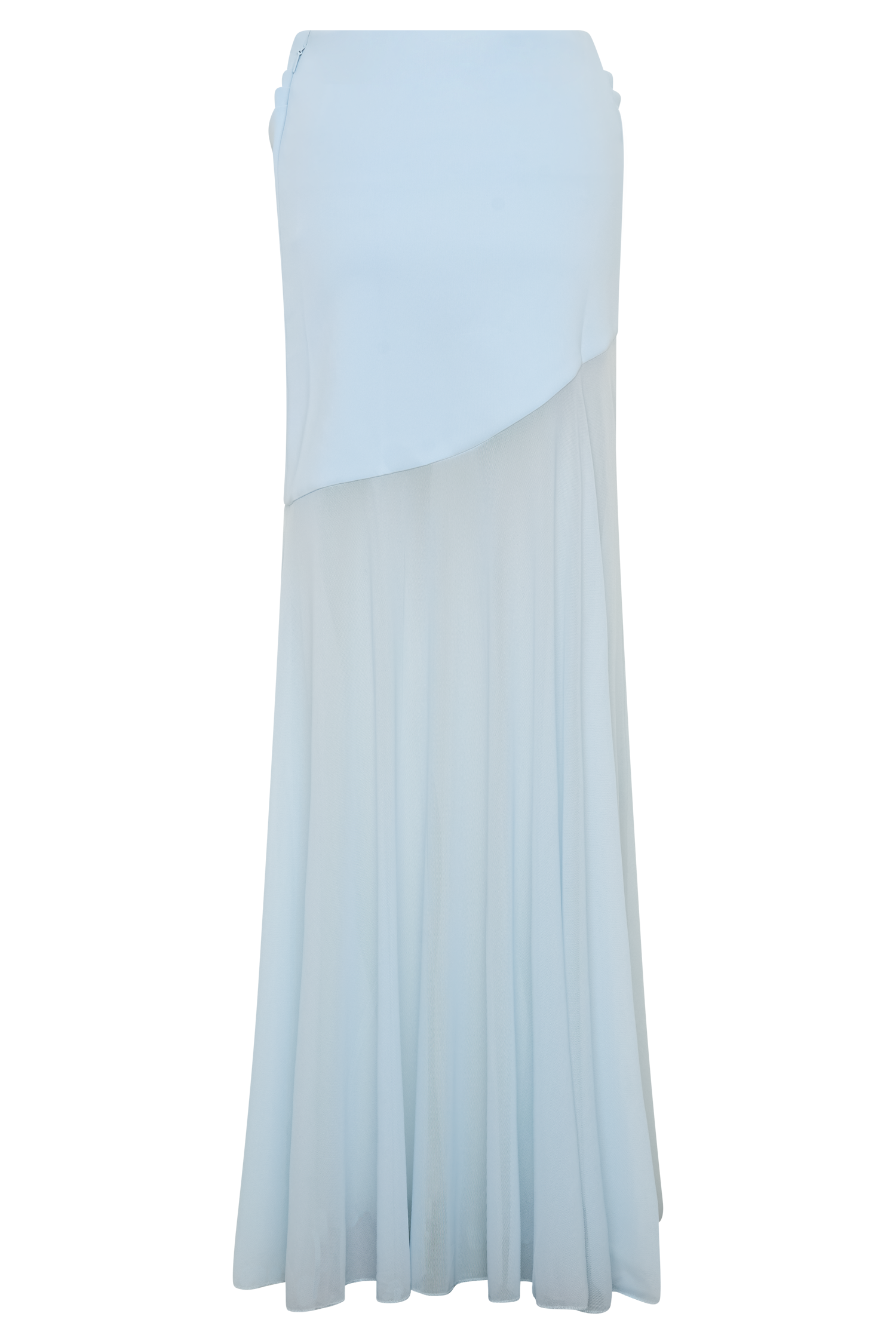 Portia Scuba And Mesh Maxi Skirt - Pale Blue #8