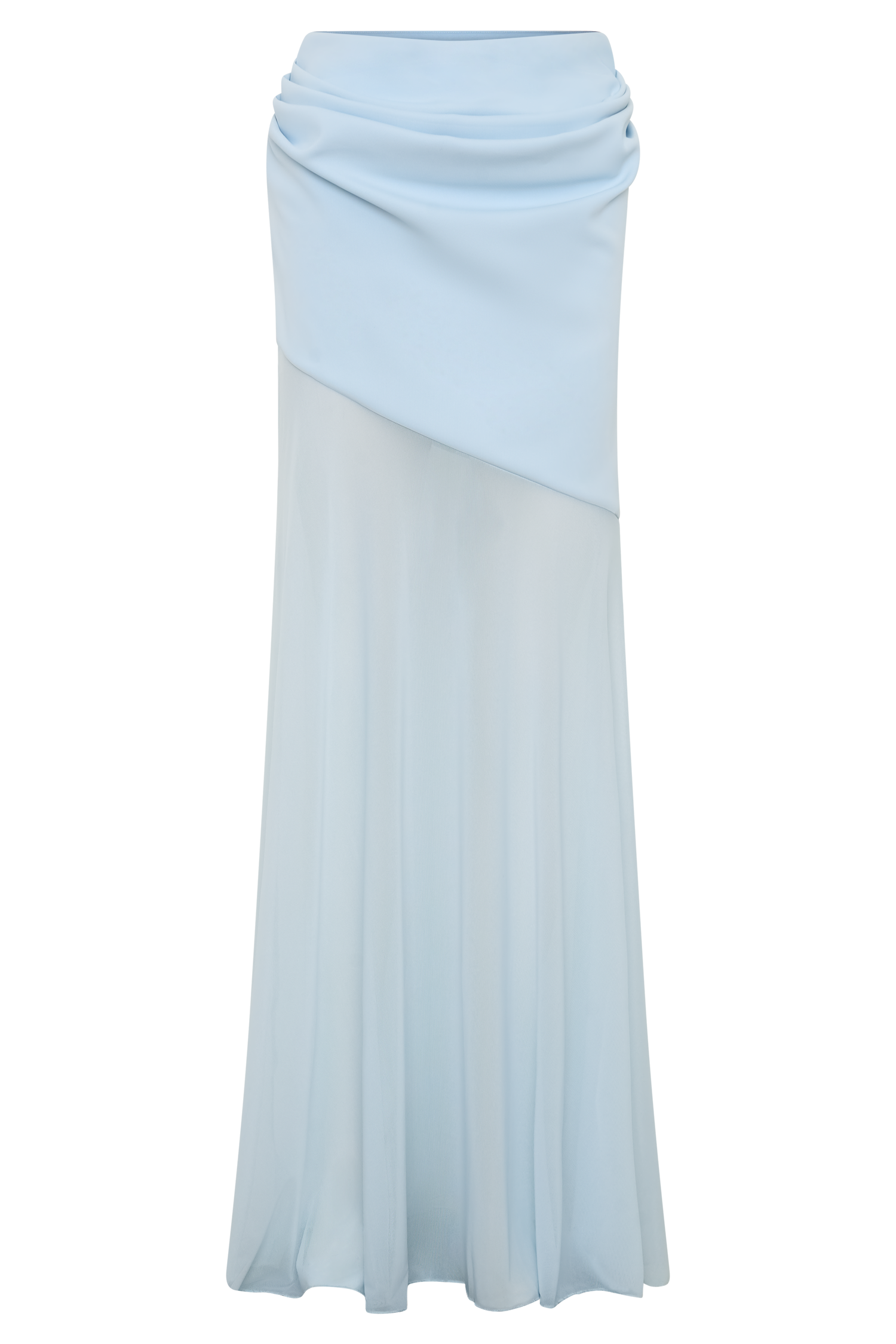 Portia Scuba And Mesh Maxi Skirt - Pale Blue #9