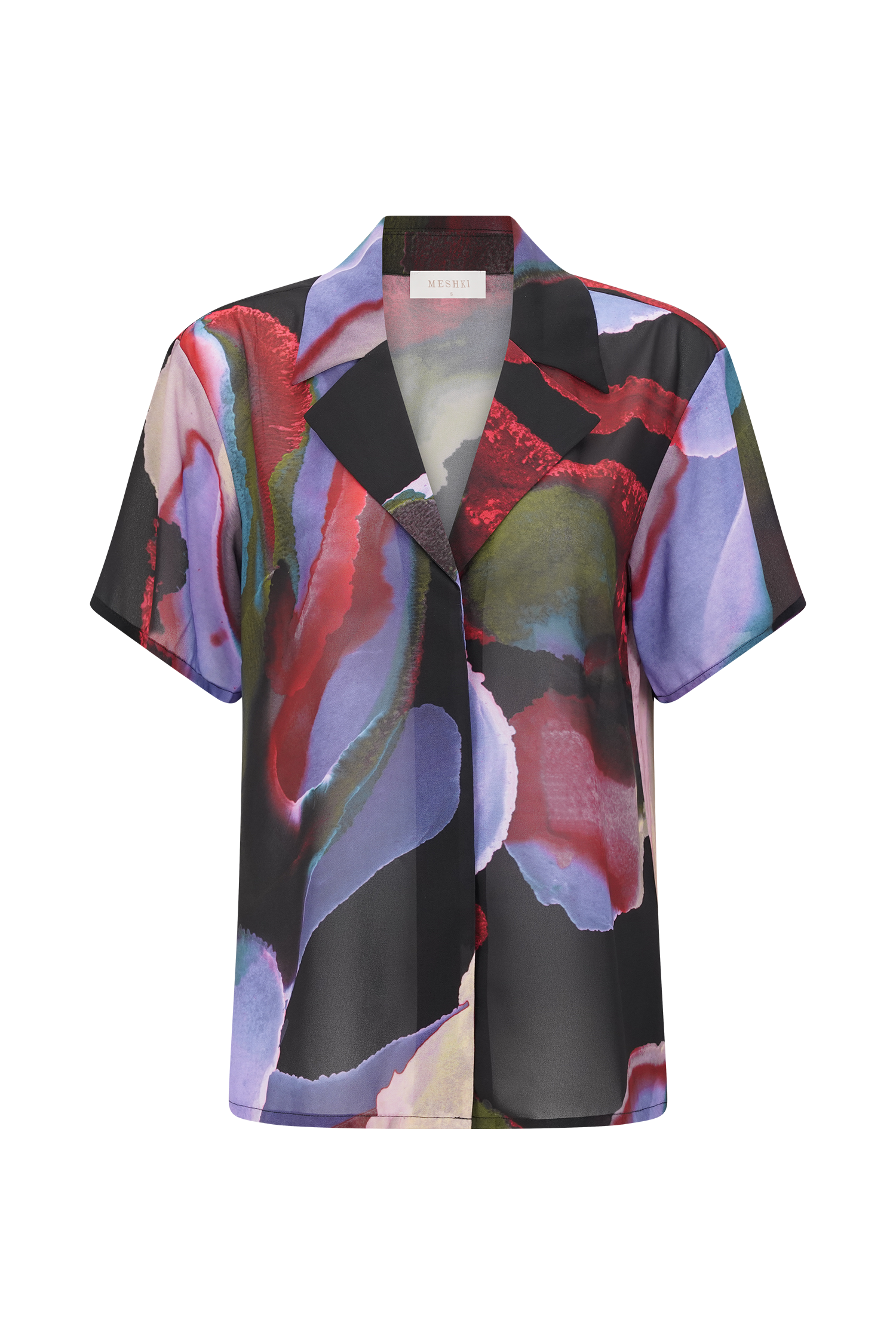 Rachel Chiffon Short Sleeve Shirt - Multi Fluid Reverie Print #9
