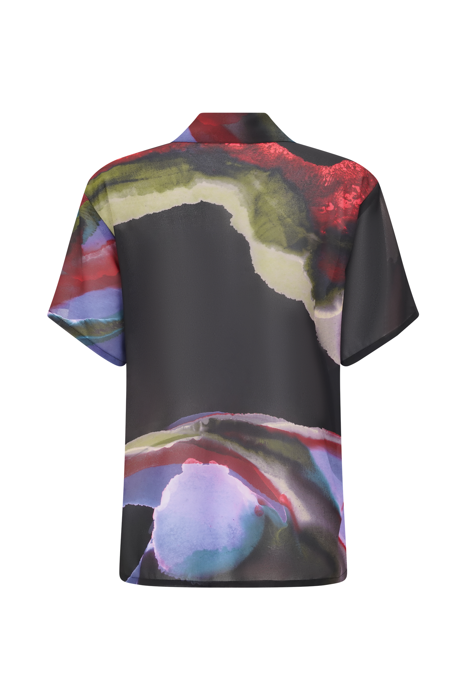 Rachel Chiffon Short Sleeve Shirt - Multi Fluid Reverie Print #8