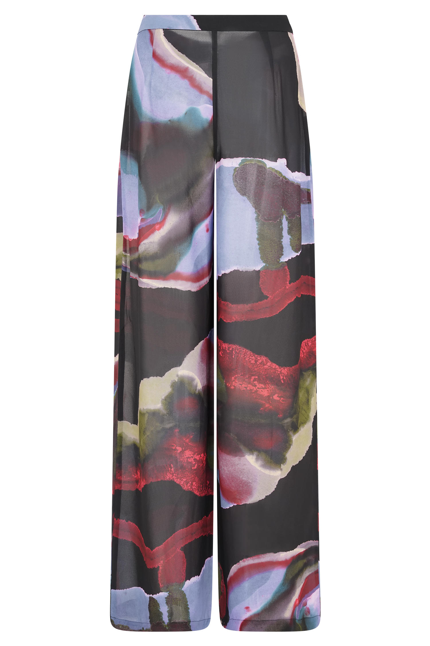 Rachel Chiffon Straight Leg Pants - Multi Fluid Reverie Print #8