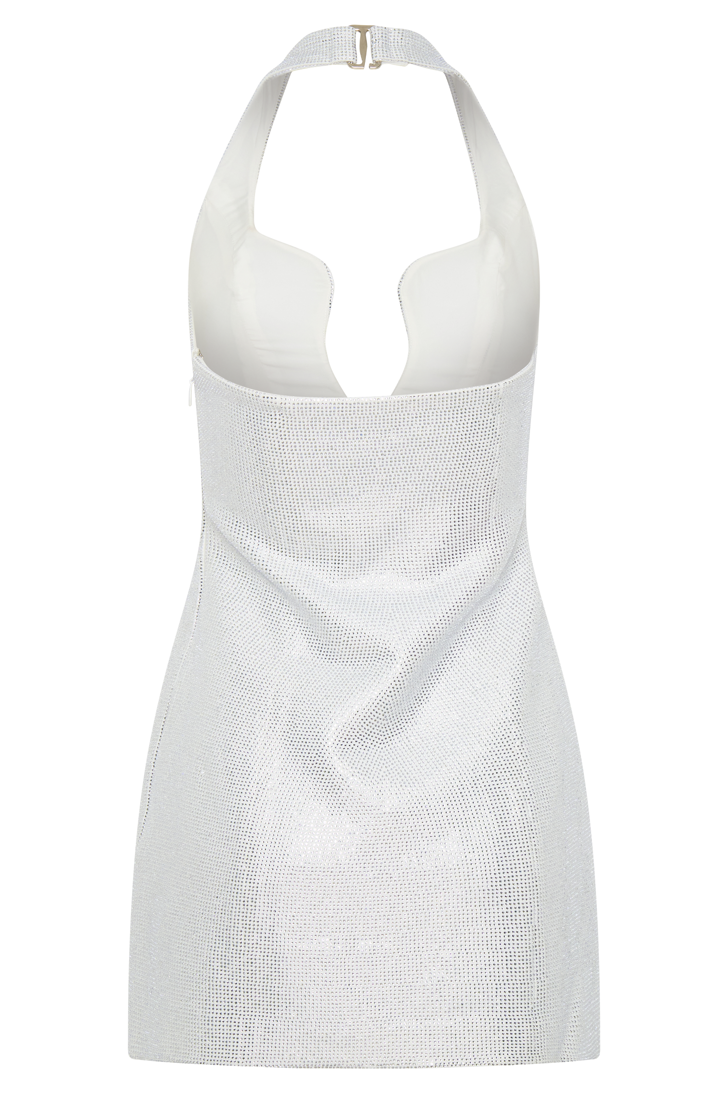 Raina Diamante Halter Mini Dress - White | MESHKI US Raina Diamante Halter Mini Dress - White | MESHKI US