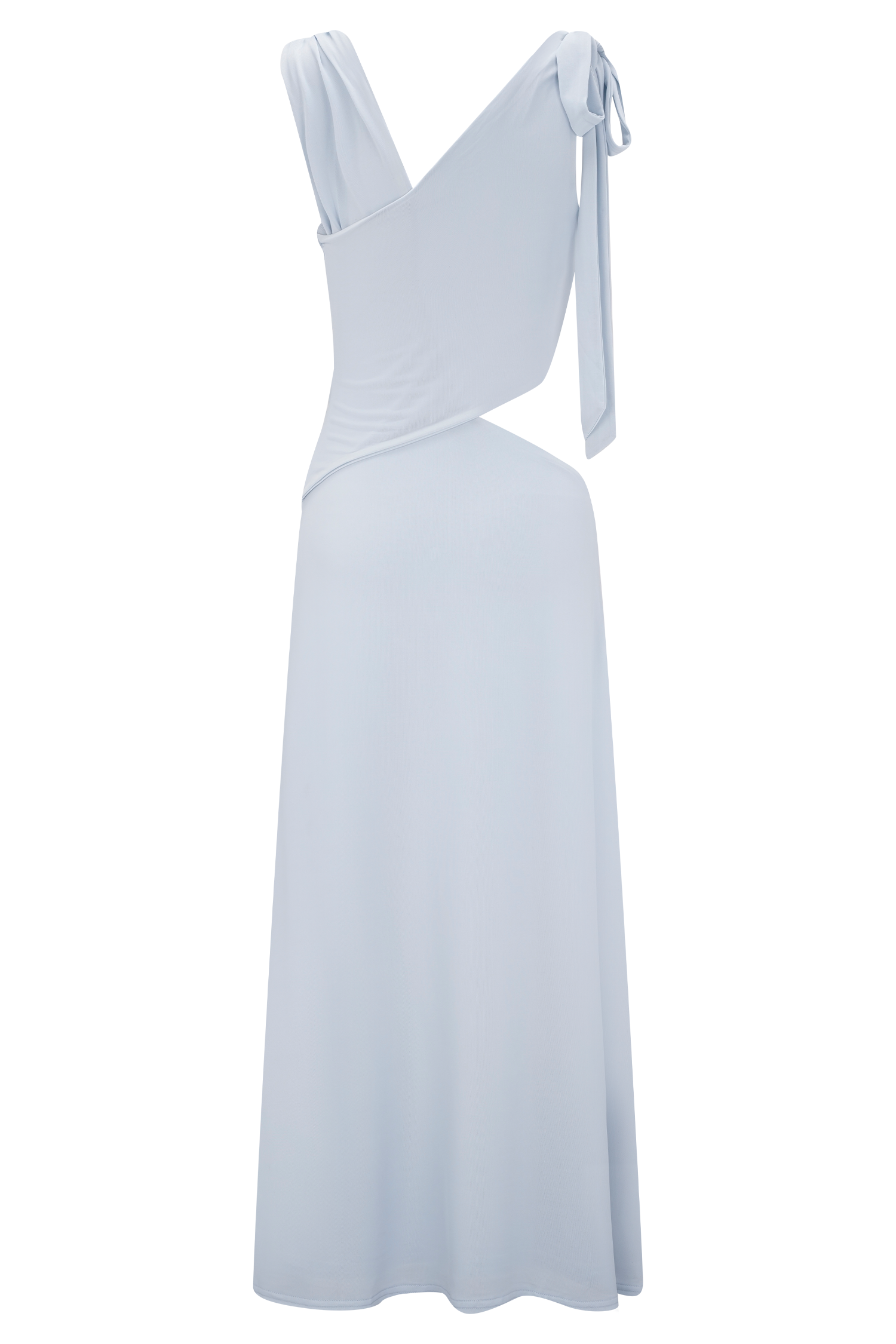 viscose blend slinky sheer lace detail asymmetric knit midaxi dress Ayeshya Slinky Asymmetric Maxi Dress