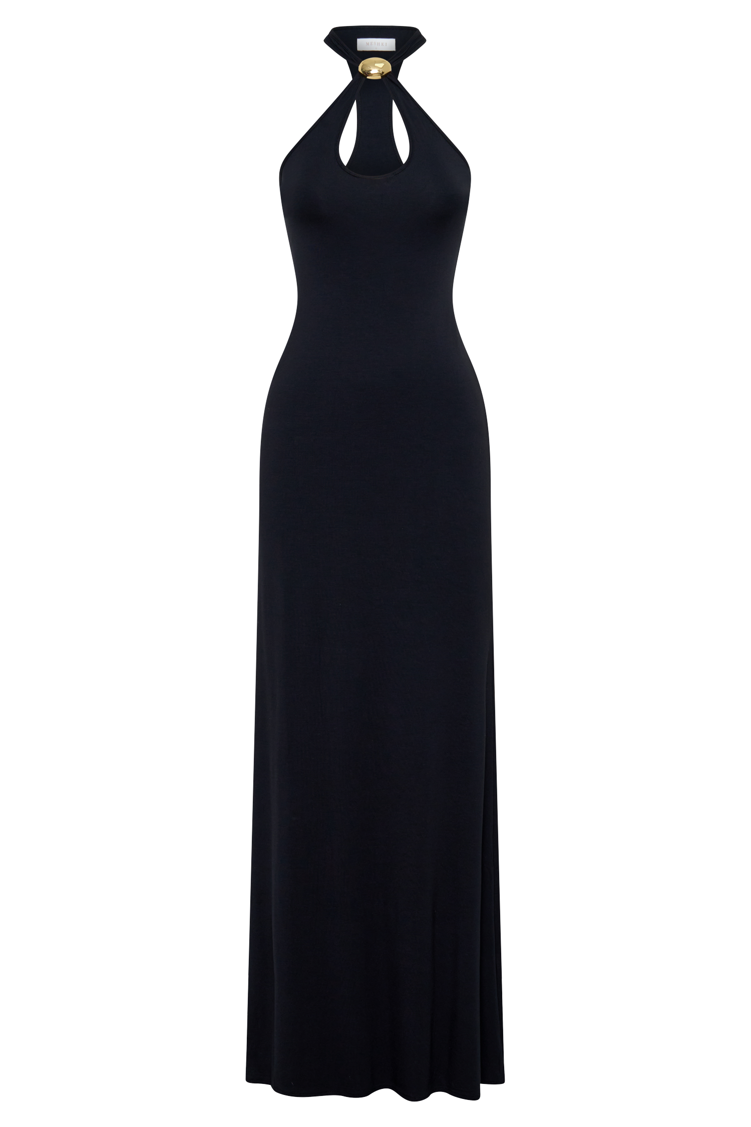 Ramona Modal Maxi Dress With Hardware / Black | MESHKI