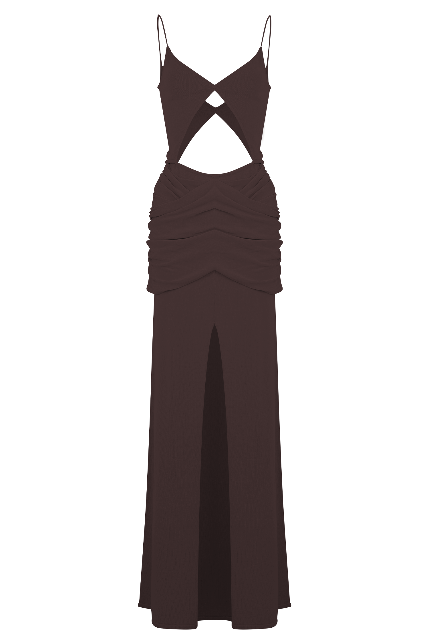 Reama Wrap Over Knit Maxi Dress - Chocolate | MESHKI US Reama Wrap Over Knit Maxi Dress - Chocolate | MESHKI US