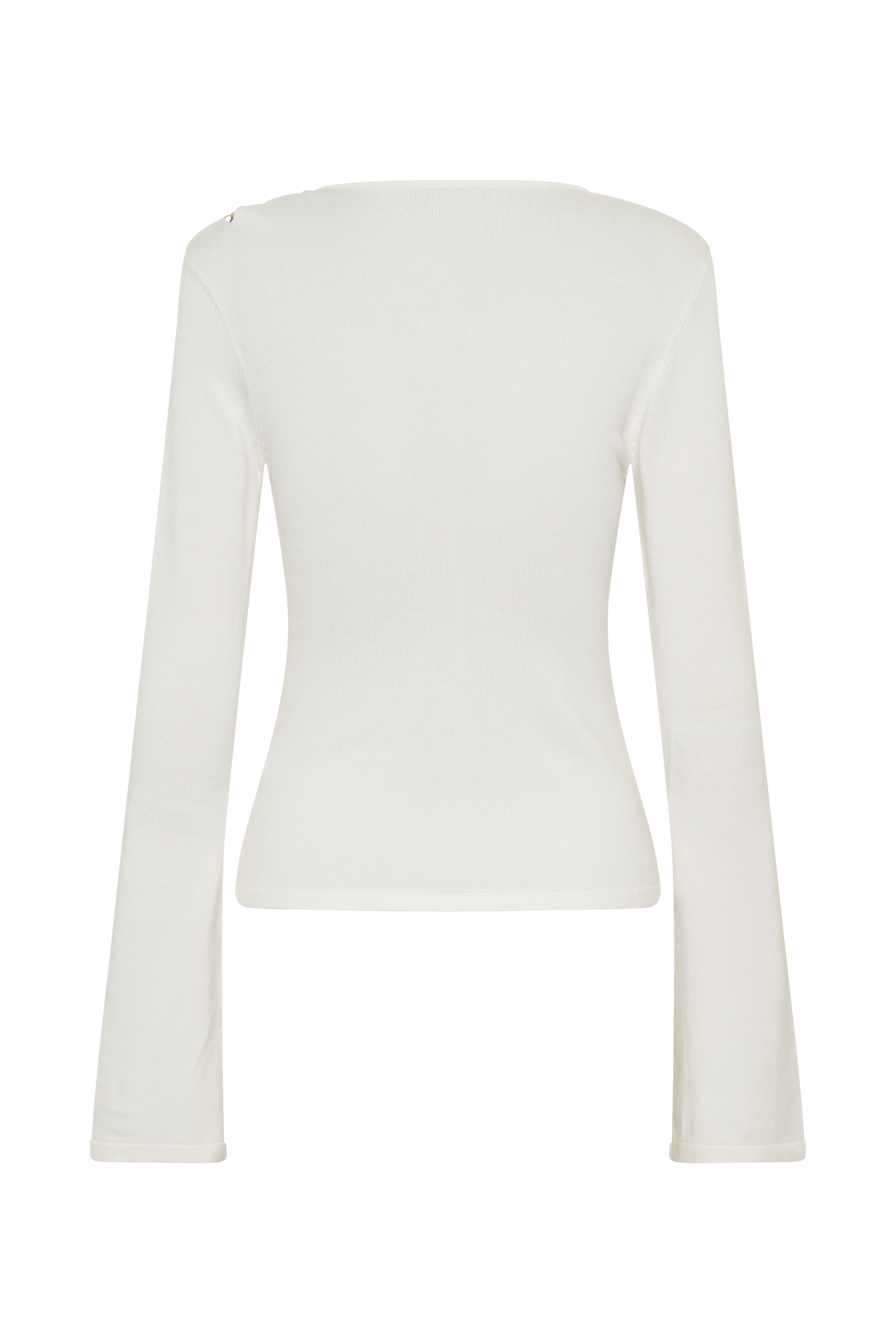 Ricky Knit Long Sleeve Longline Top - Ivory | MESHKI US