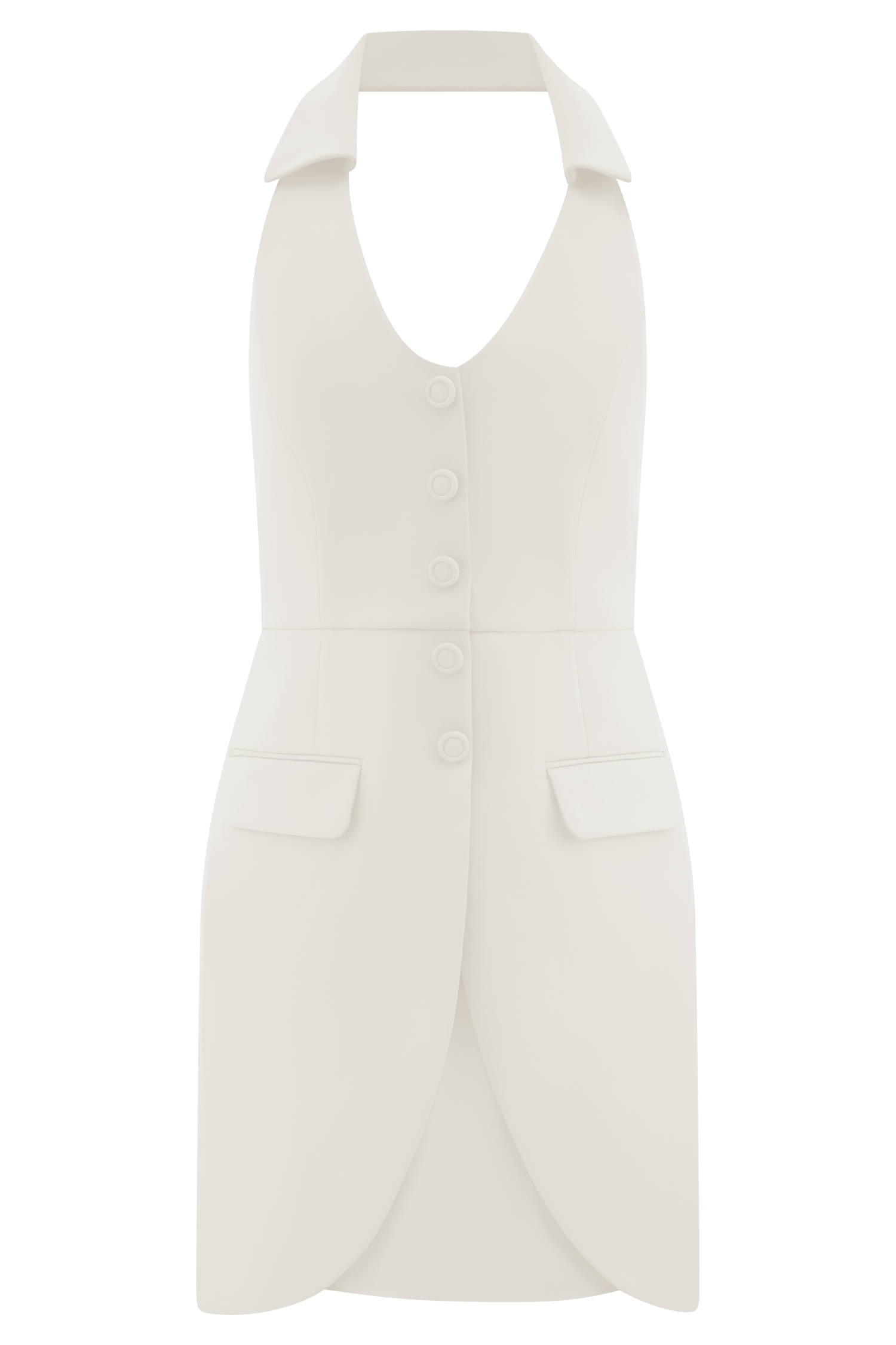Ruth Cotton Halter Mini Dress - Ivory | MESHKI US Ruth Cotton Halter Mini Dress - Ivory | MESHKI US