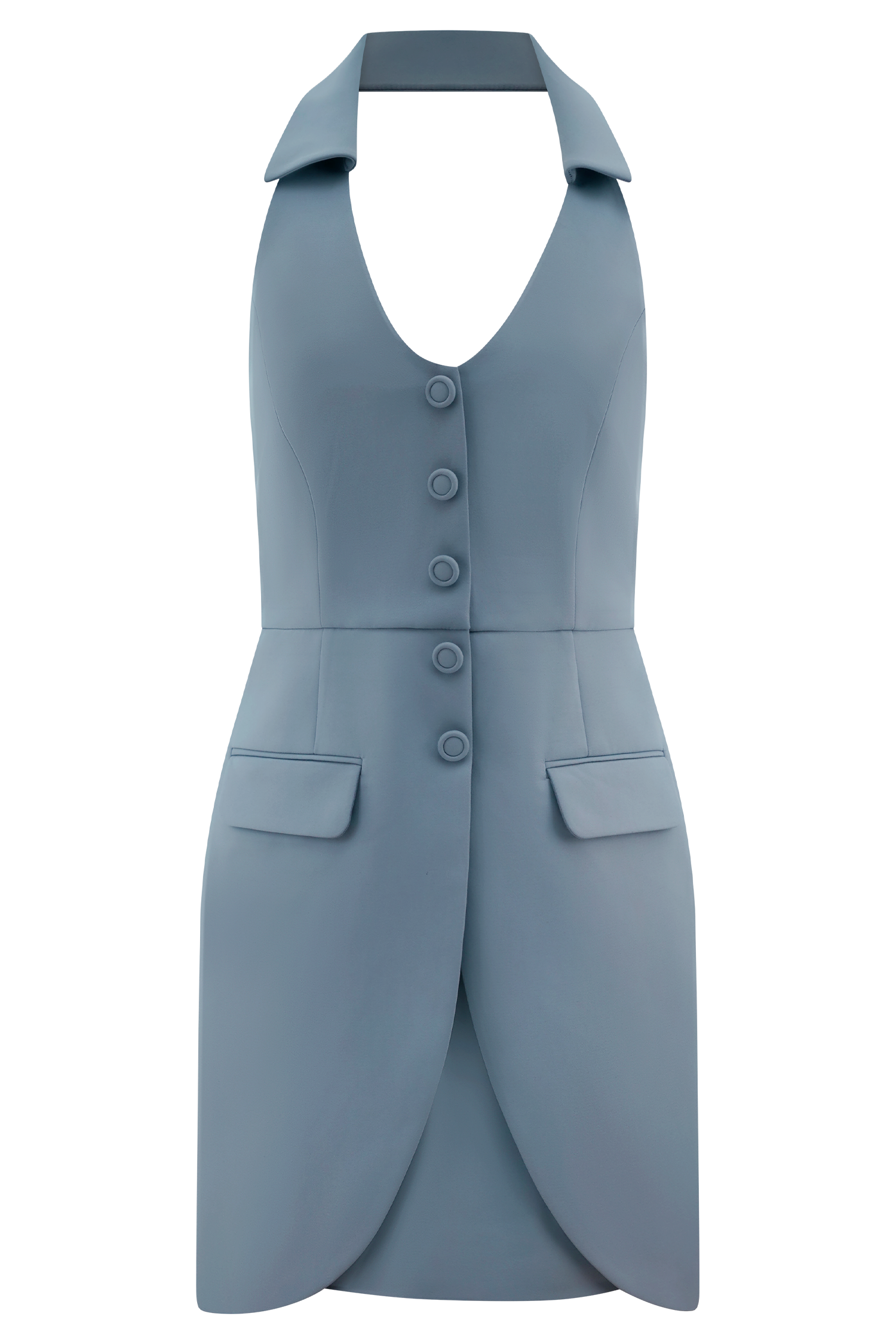 Ruth Cotton Halter Mini Dress - Ocean Blue | MESHKI US Ruth Cotton Halter Mini Dress - Ocean Blue | MESHKI US