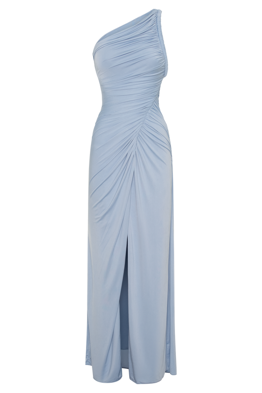 long mesh one shoulder illusion dress Asymmetric Maxi Dark Garnet / XS Ieena s designs have a signature style that s all her own Aurora One Shoulder Mesh Maxi