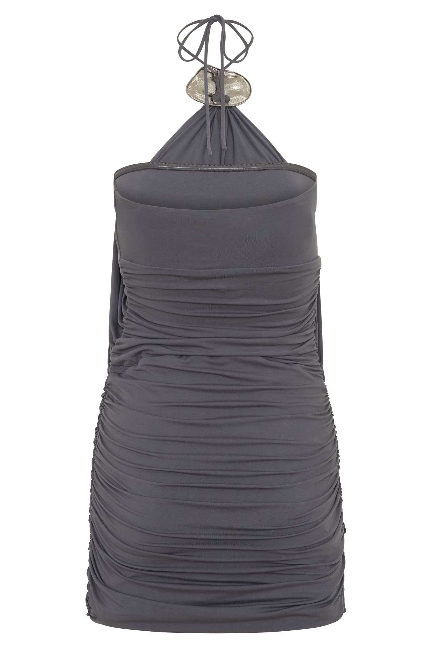 Sade Halter With Hardware Mini Dress - Pompei Grey #8