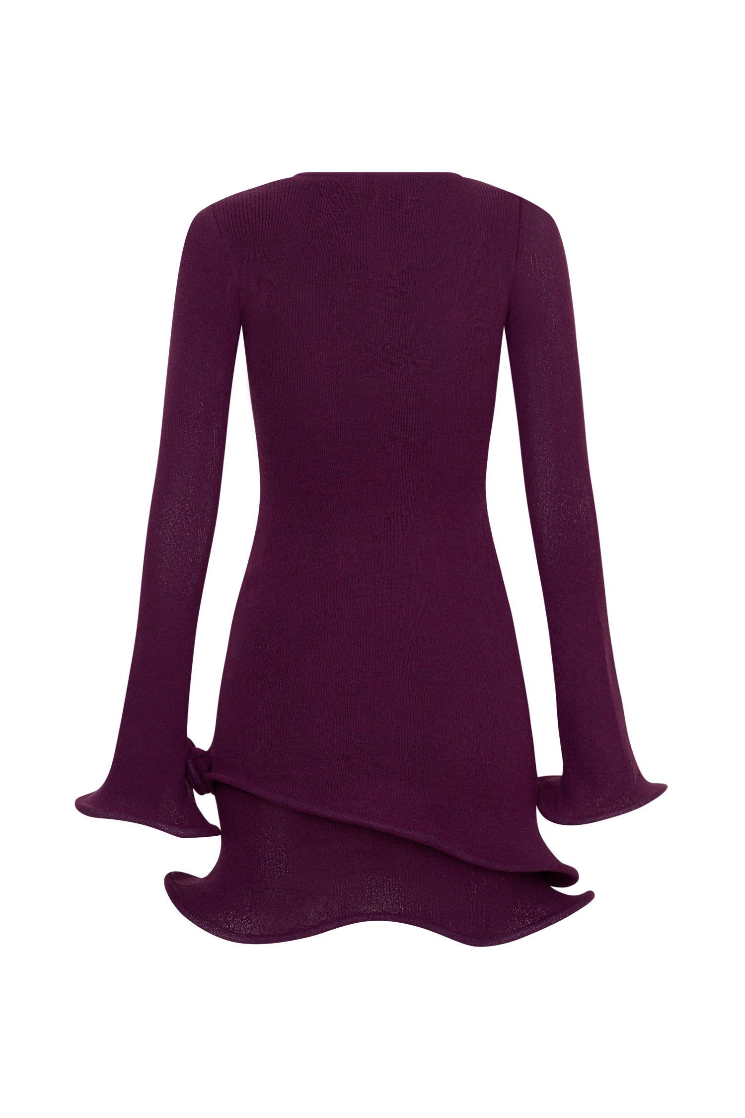 purple long sleeve mini dress Samira Knit Long Sleeve Mini Dress - Plum