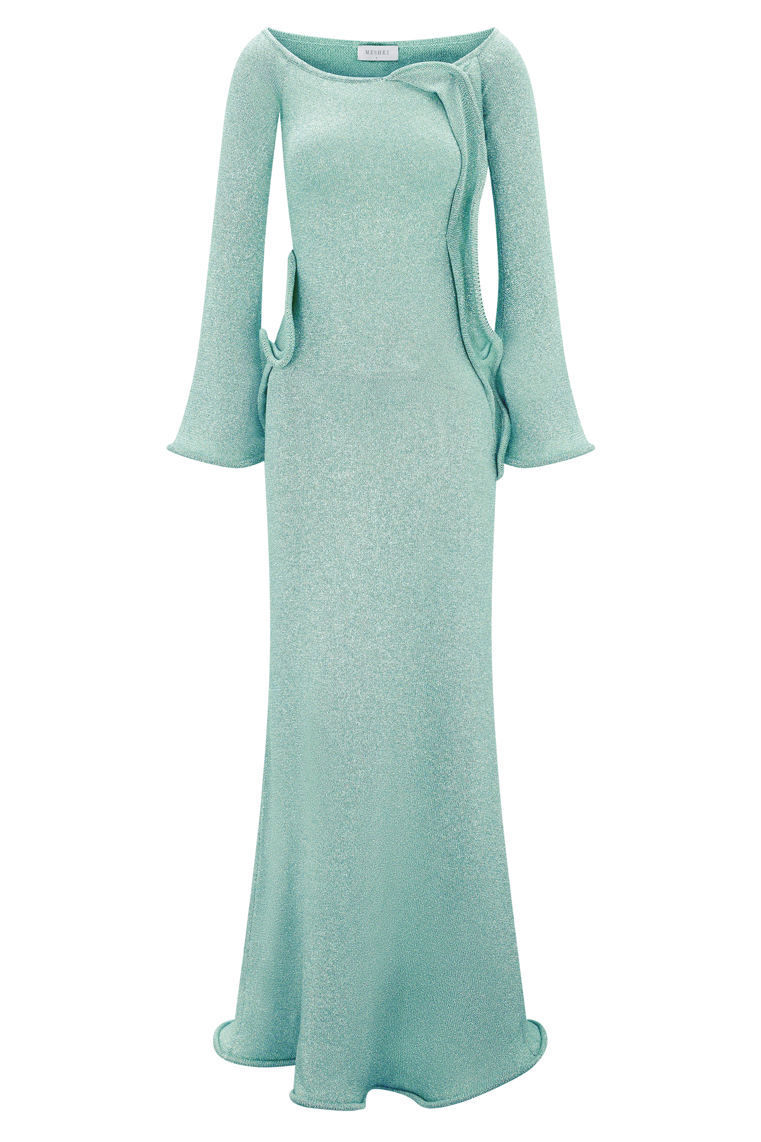 Sandrine Lurex Knit Maxi Dress - Aqua | MESHKI US Sandrine Lurex Knit Maxi Dress - Aqua | MESHKI US