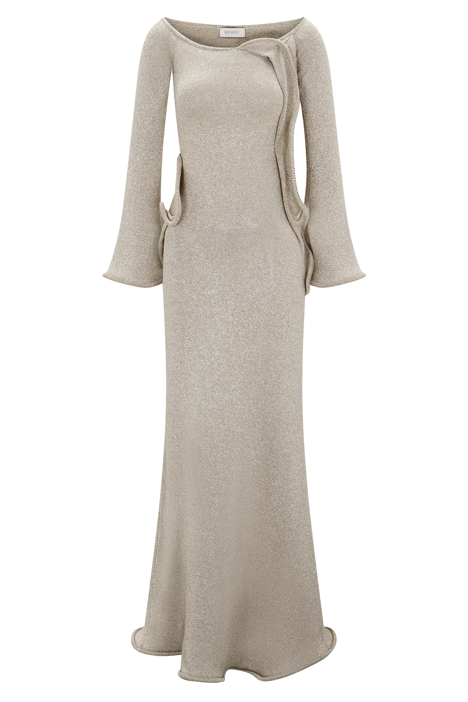Sandrine Lurex Knit Maxi Dress - Gold | MESHKI US Sandrine Lurex Knit Maxi Dress - Gold | MESHKI US