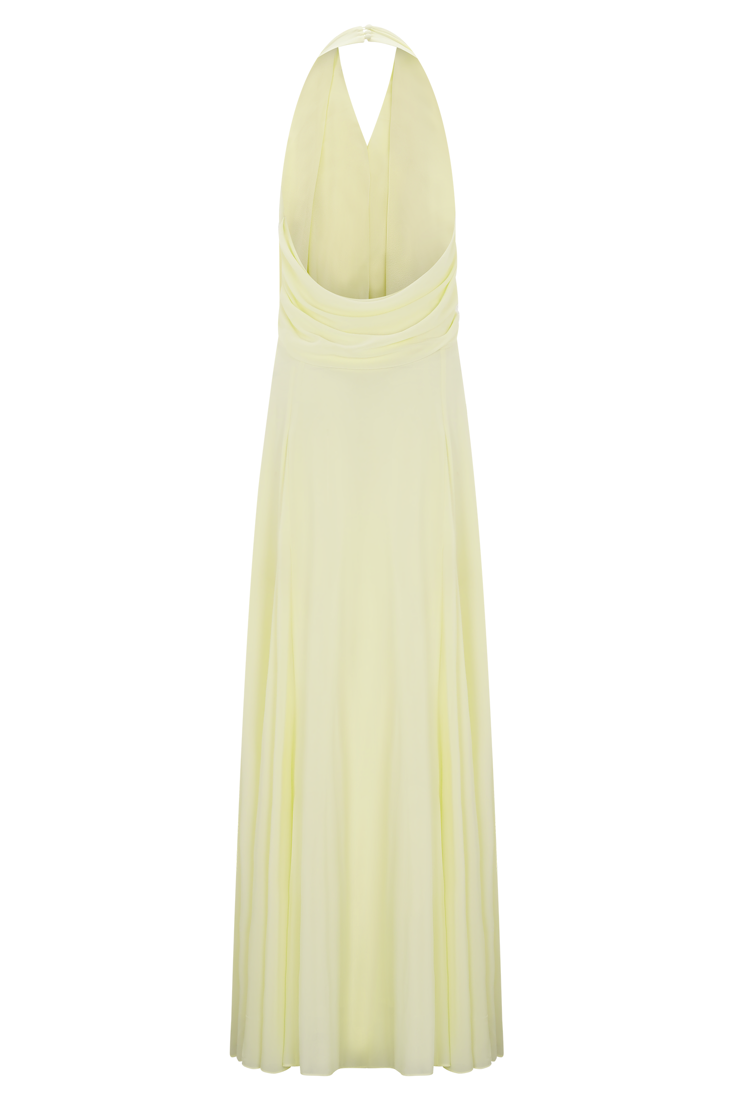 Santal Floral Chiffon Halter Maxi Dress - Lemon #6