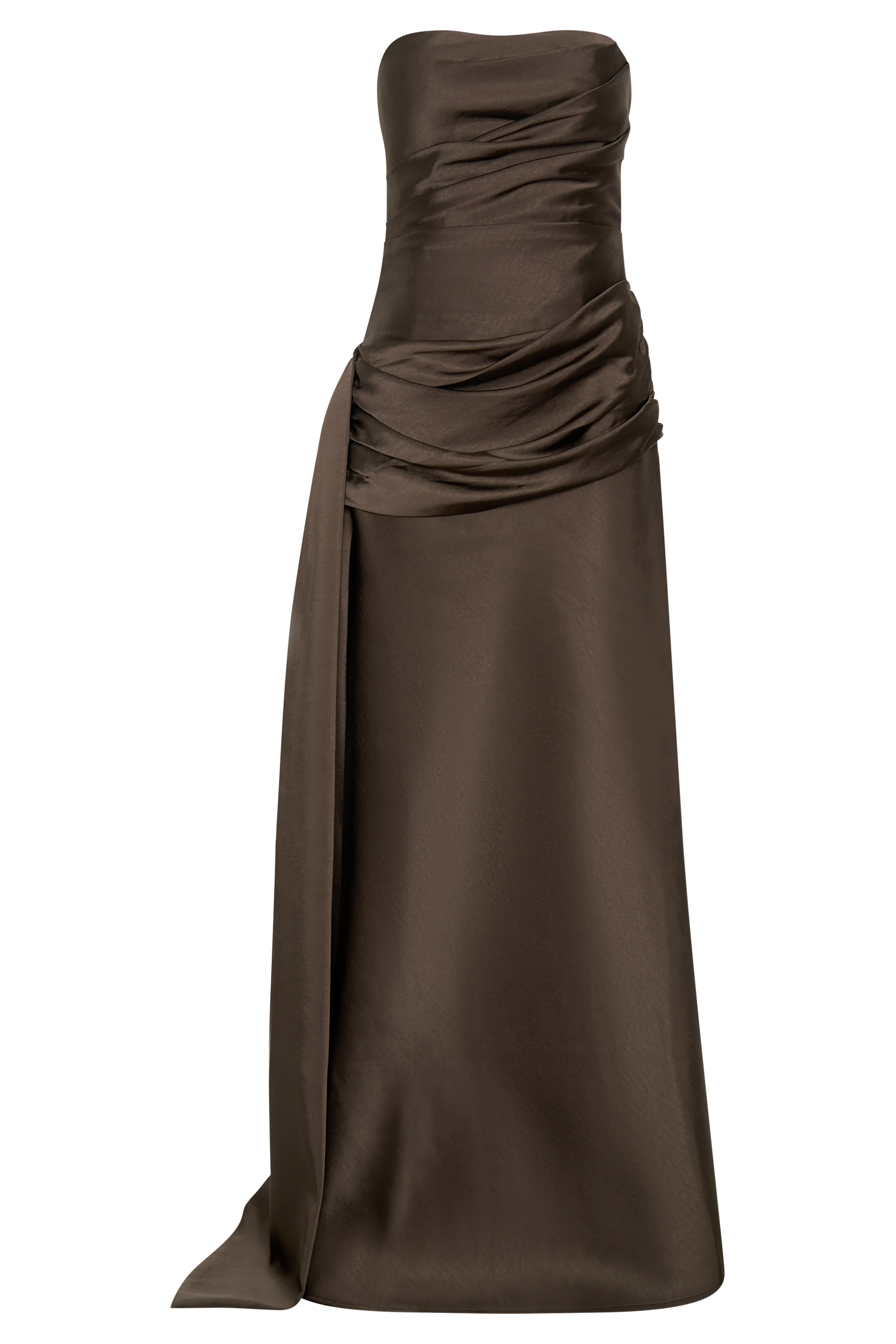 Sarah Strapless Maxi Dress With Waist Tie / Mocha | MESHKI | 3XL Sarah Strapless Maxi Dress With Waist Tie / Mocha | MESHKI | 3XL